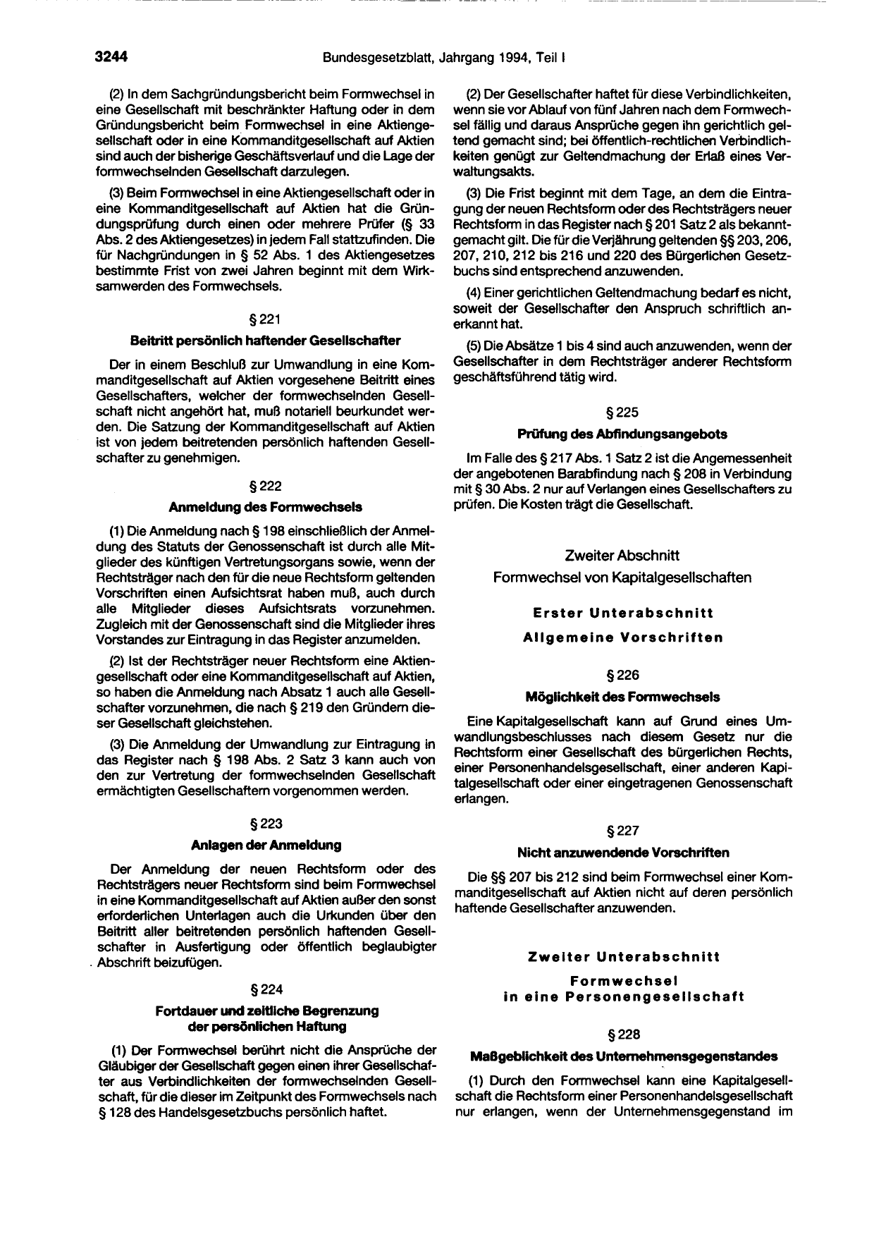 BGBl. 1994, Seite 3244 — Originalseite als Abbildung