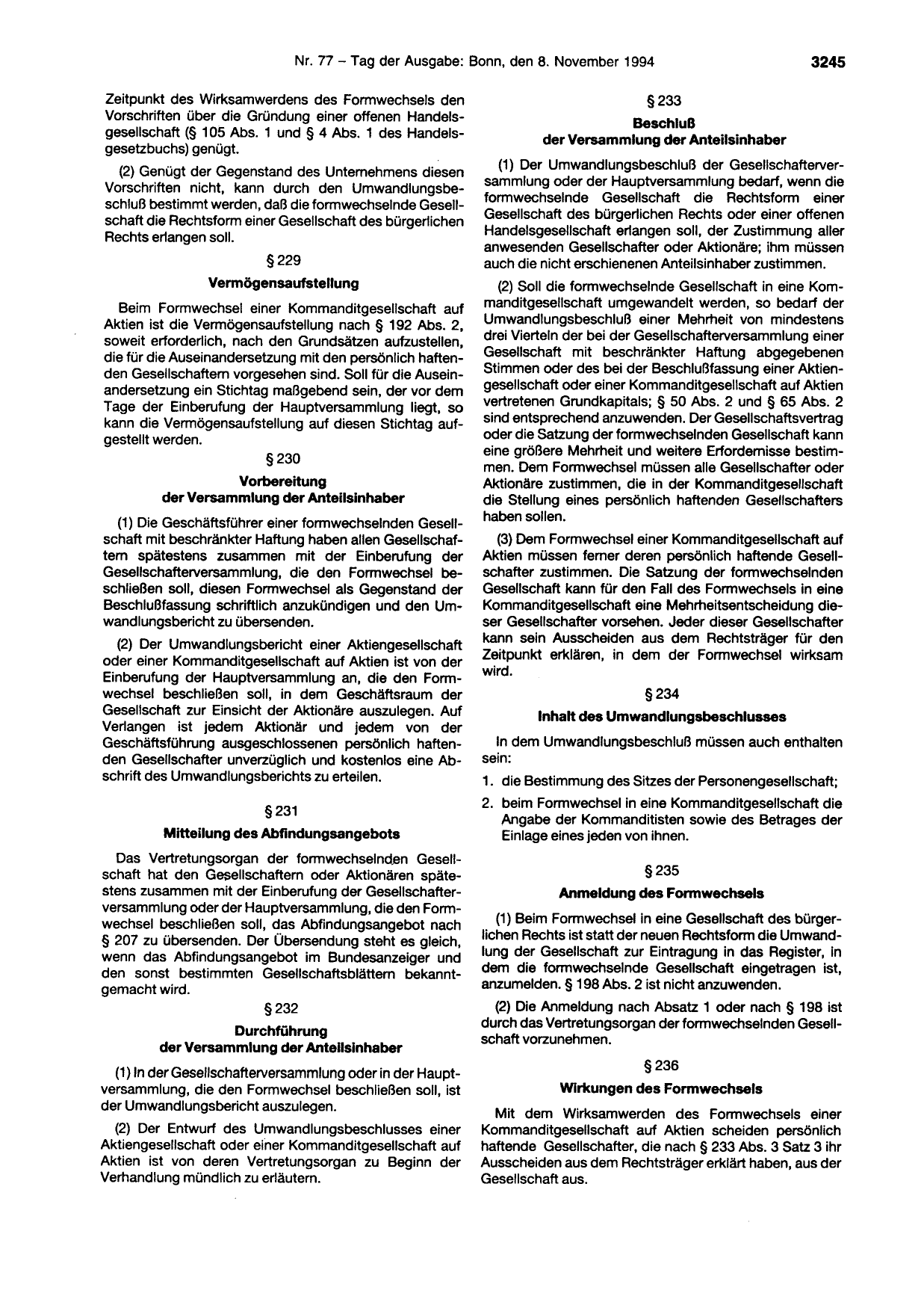 BGBl. 1994, Seite 3245 — Originalseite als Abbildung