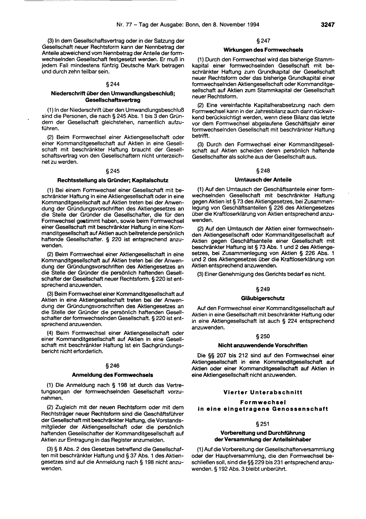BGBl. 1994, Seite 3247 — Originalseite als Abbildung