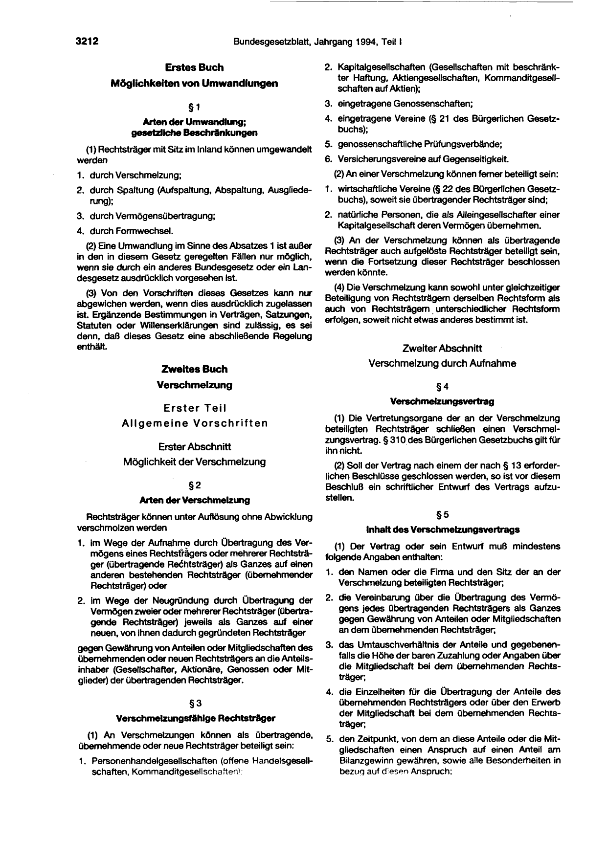 BGBl. 1994, Seite 3212 — Originalseite als Abbildung
