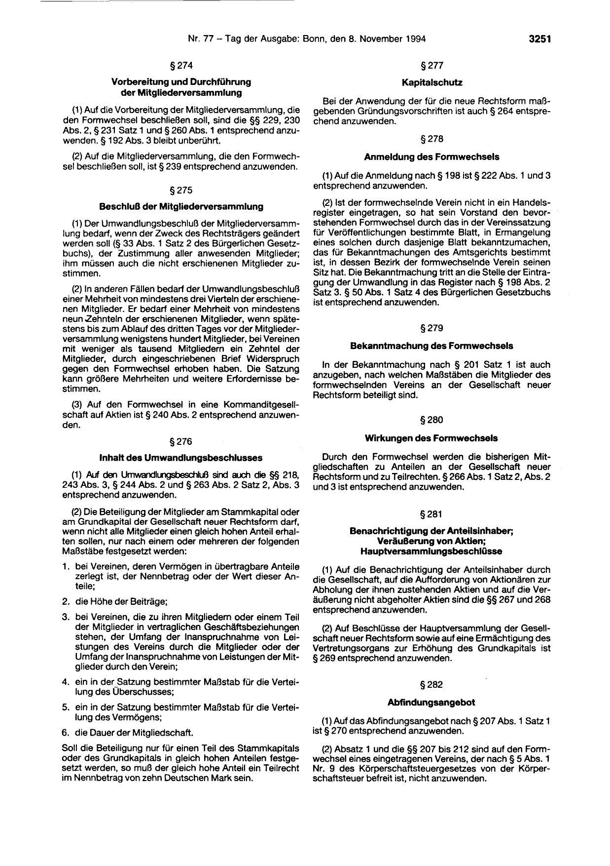 BGBl. 1994, Seite 3251 — Originalseite als Abbildung