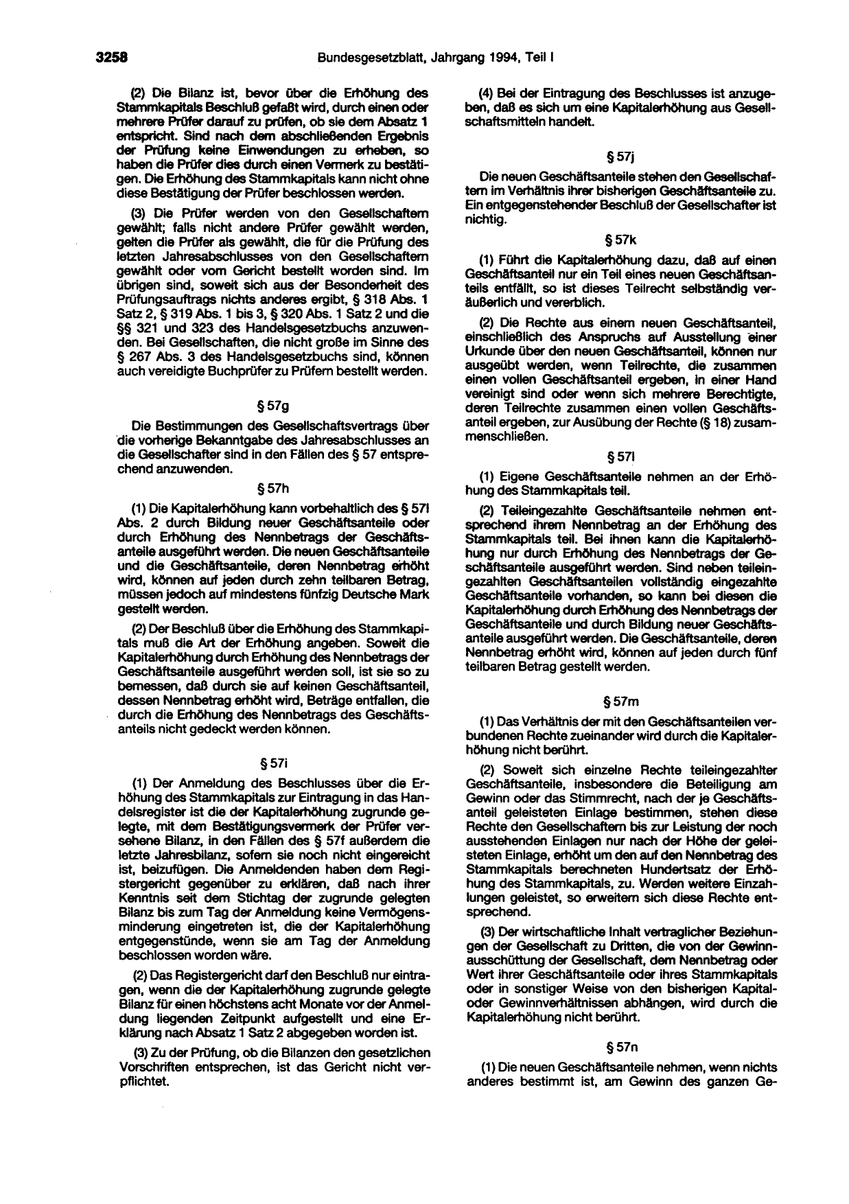 BGBl. 1994, Seite 3258 — Originalseite als Abbildung
