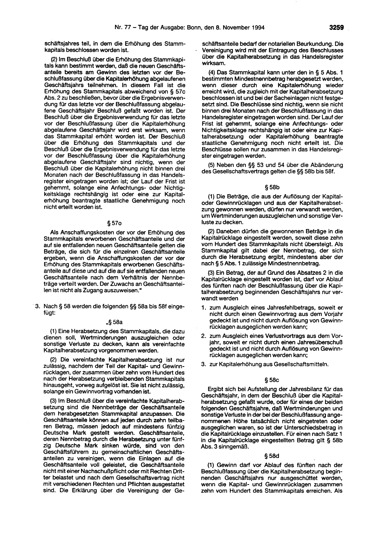 BGBl. 1994, Seite 3259 — Originalseite als Abbildung