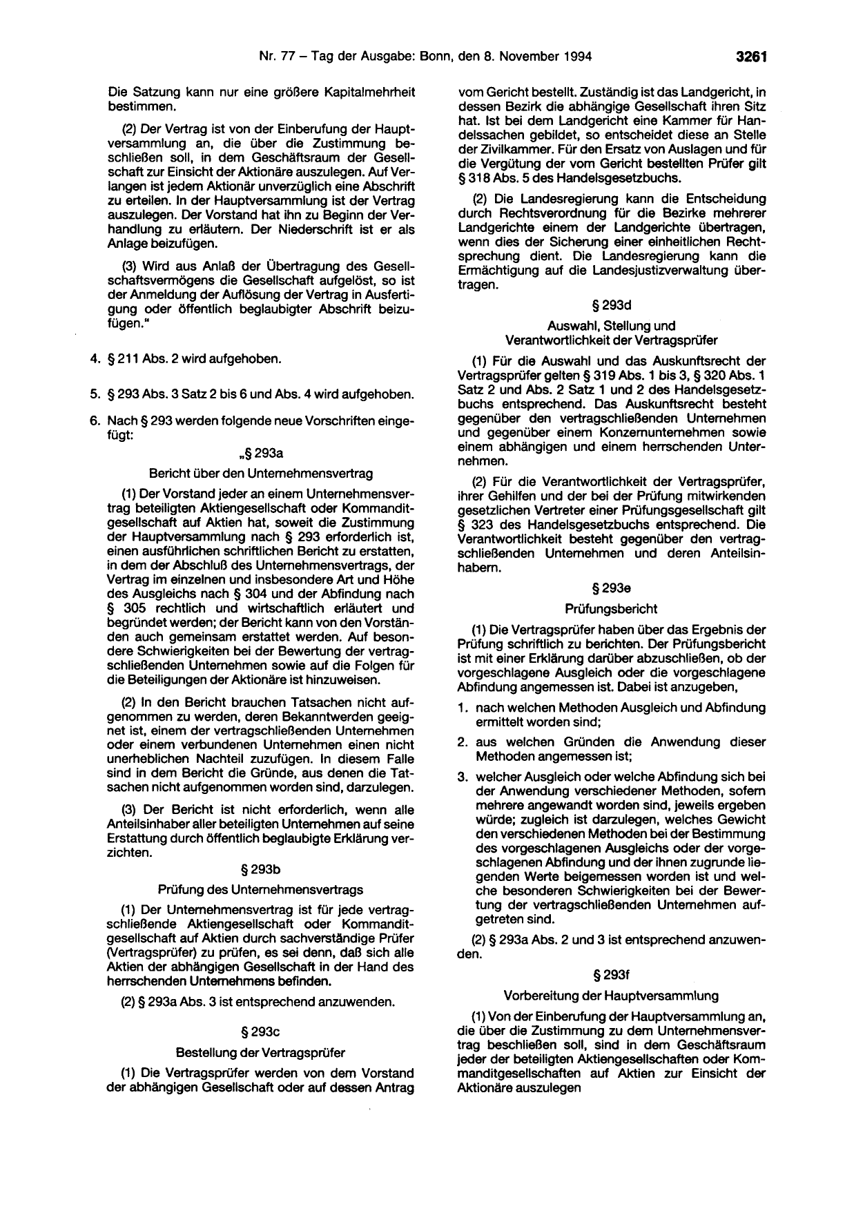 BGBl. 1994, Seite 3261 — Originalseite als Abbildung