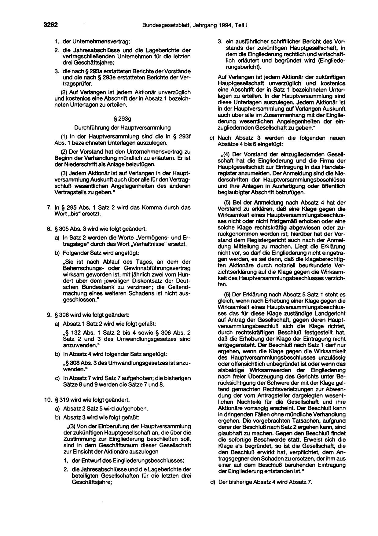 BGBl. 1994, Seite 3262 — Originalseite als Abbildung