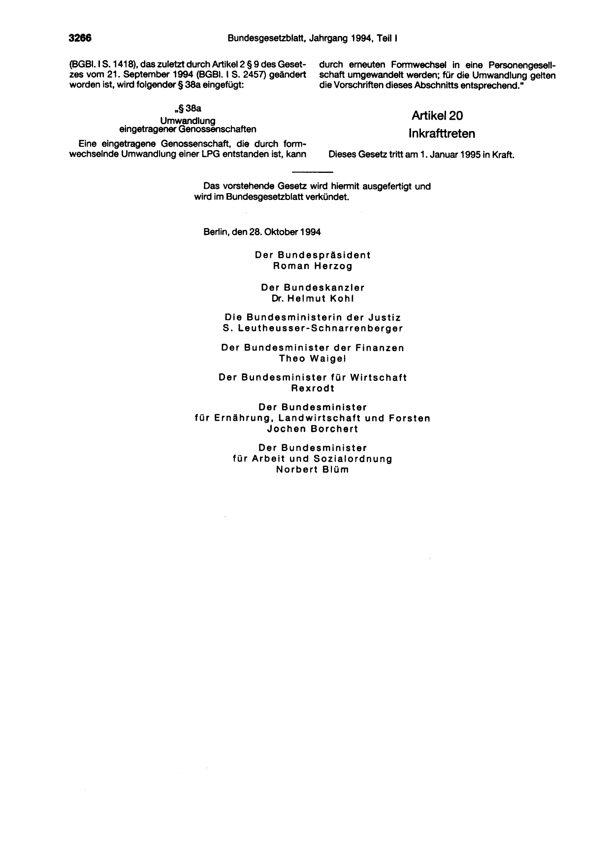 BGBl. 1994, Seite 3286 — Originalseite als Abbildung