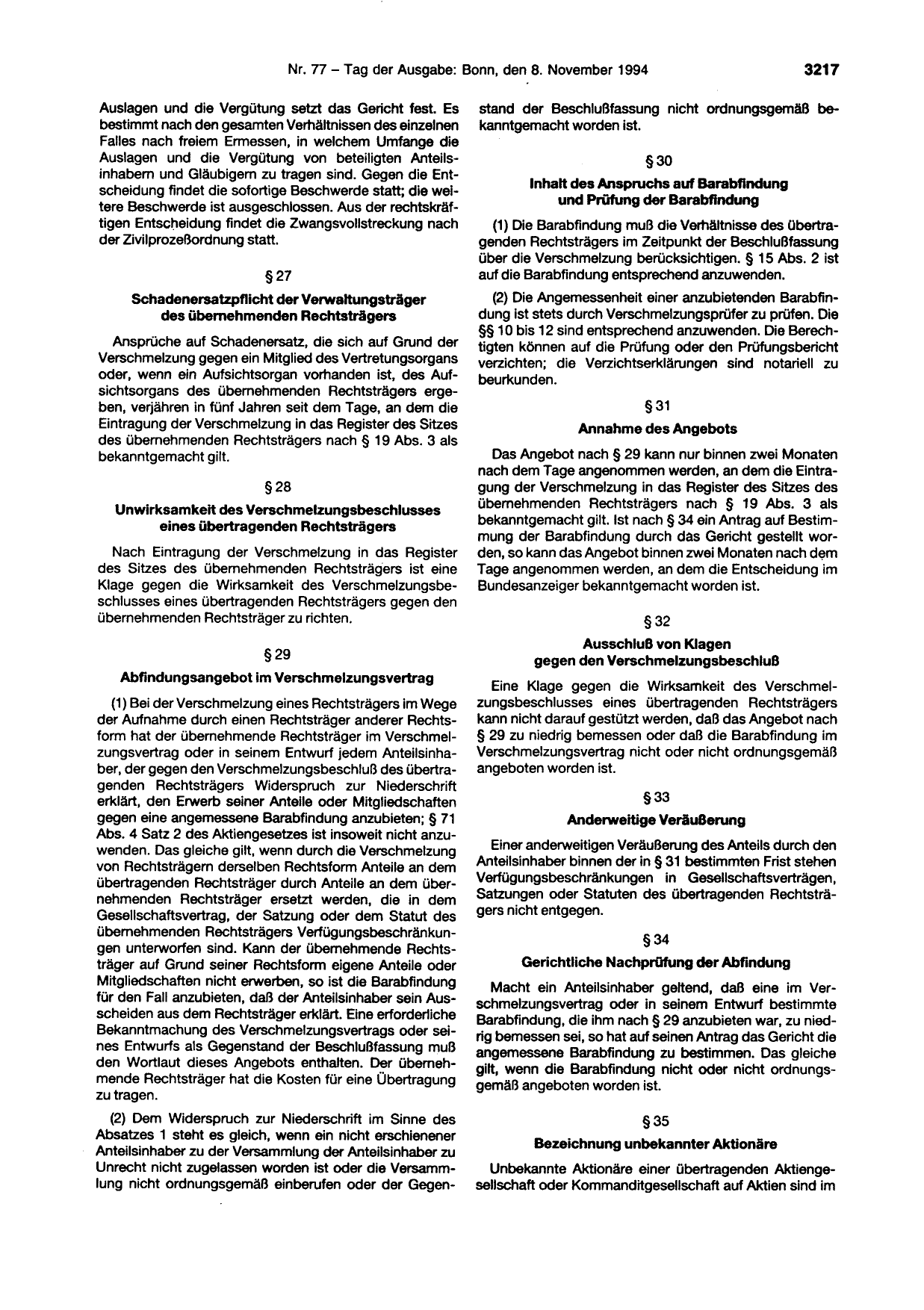 BGBl. 1994, Seite 3217 — Originalseite als Abbildung