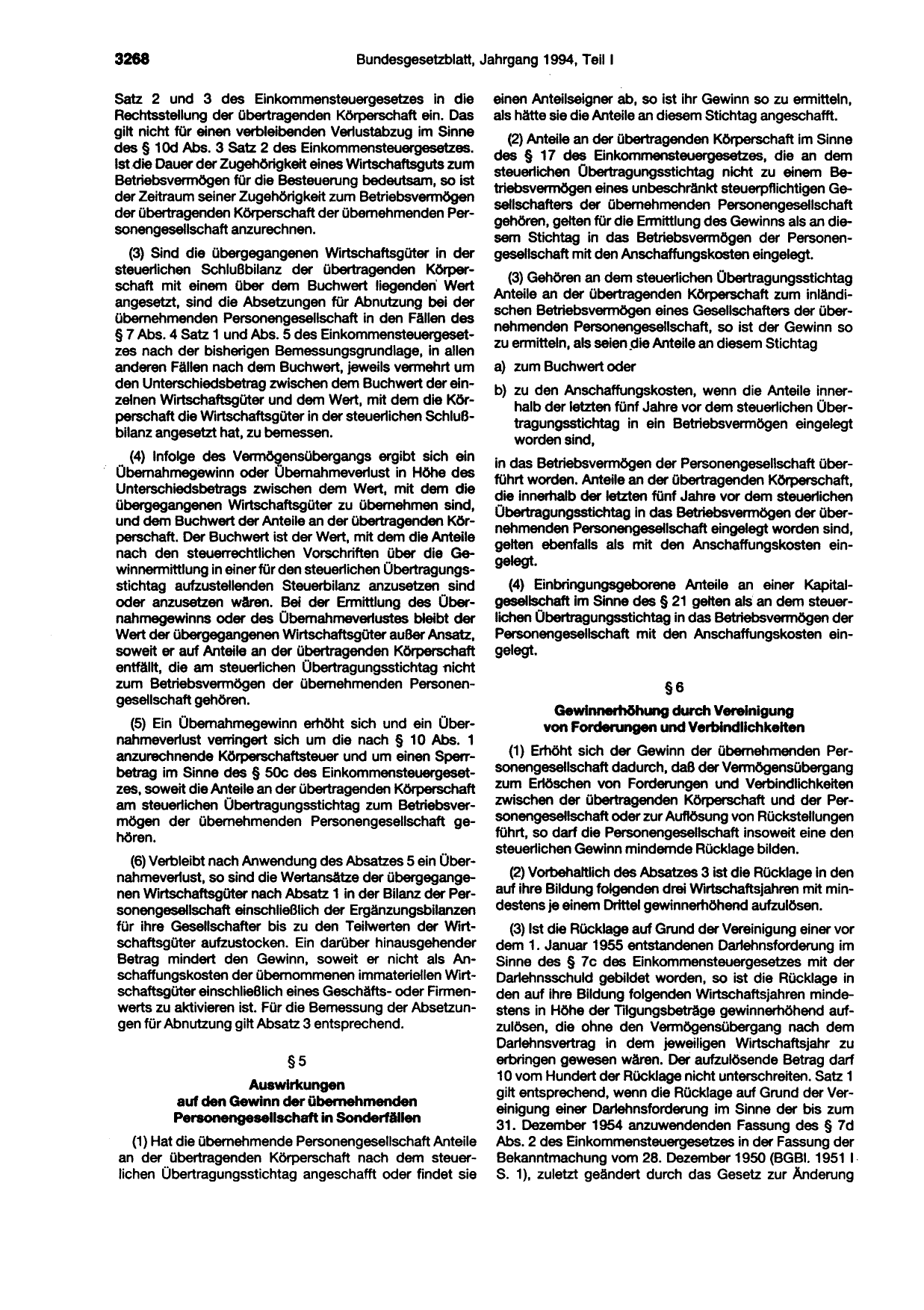 BGBl. 1994, Seite 3268 — Originalseite als Abbildung
