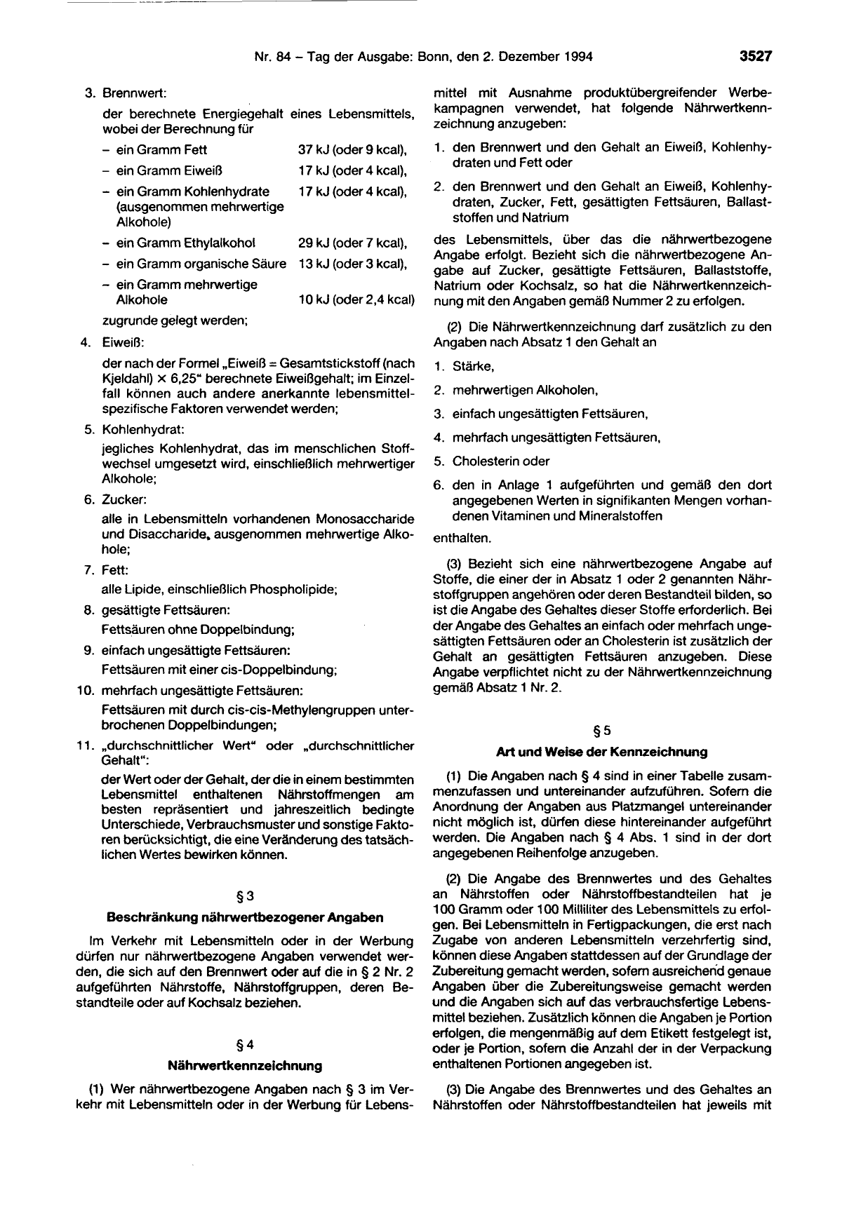 BGBl. 1994, Seite 3527 — Originalseite als Abbildung