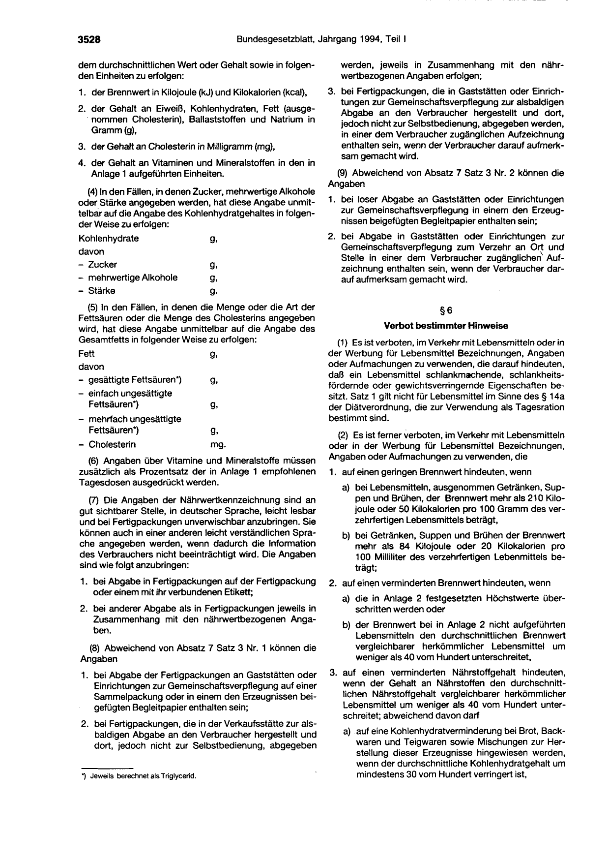 BGBl. 1994, Seite 3528 — Originalseite als Abbildung