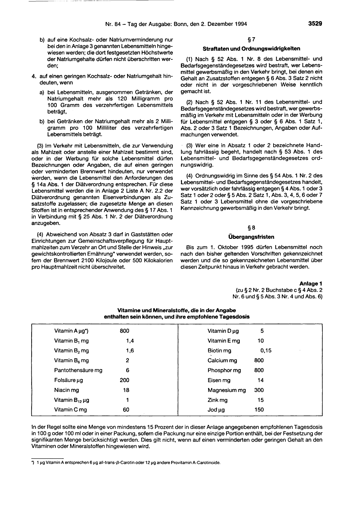 BGBl. 1994, Seite 3529 — Originalseite als Abbildung