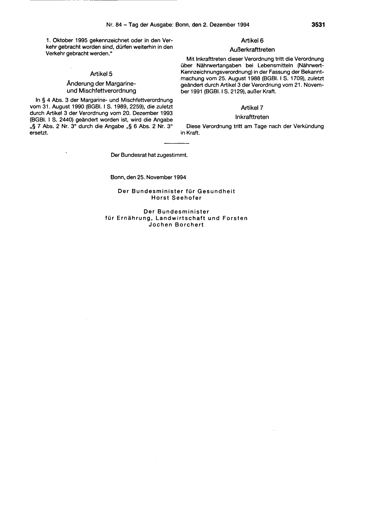 BGBl. 1994, Seite 3531 — Originalseite als Abbildung