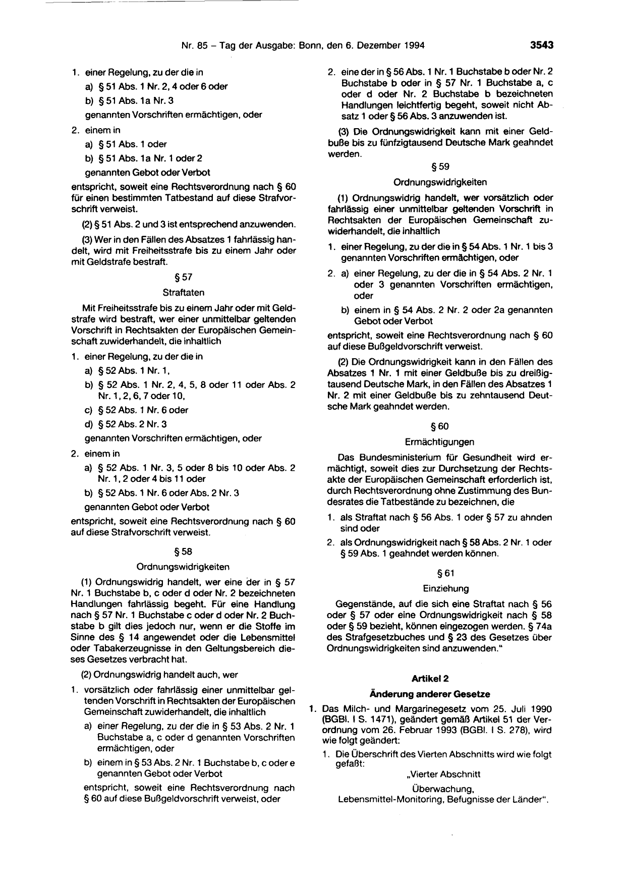 BGBl. 1994, Seite 3543 — Originalseite als Abbildung