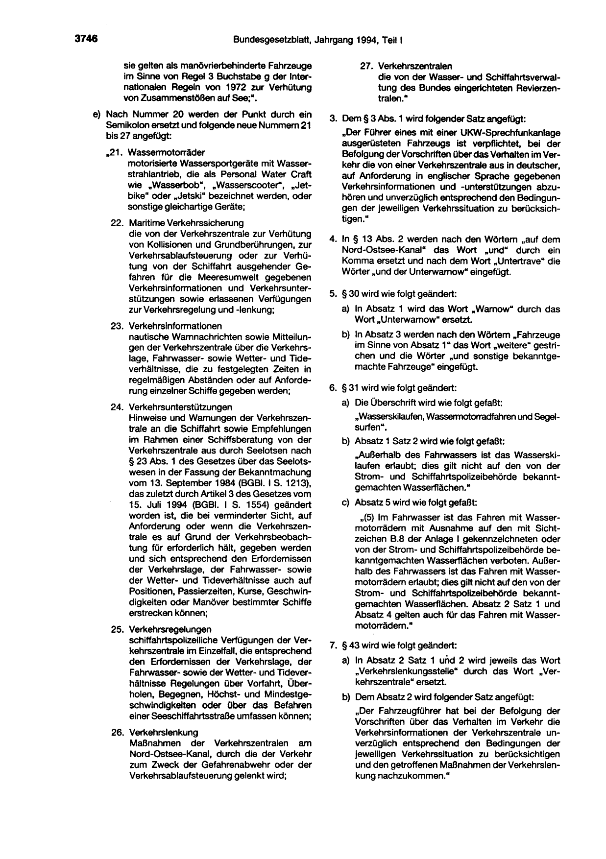 BGBl. 1994, Seite 3746 — Originalseite als Abbildung