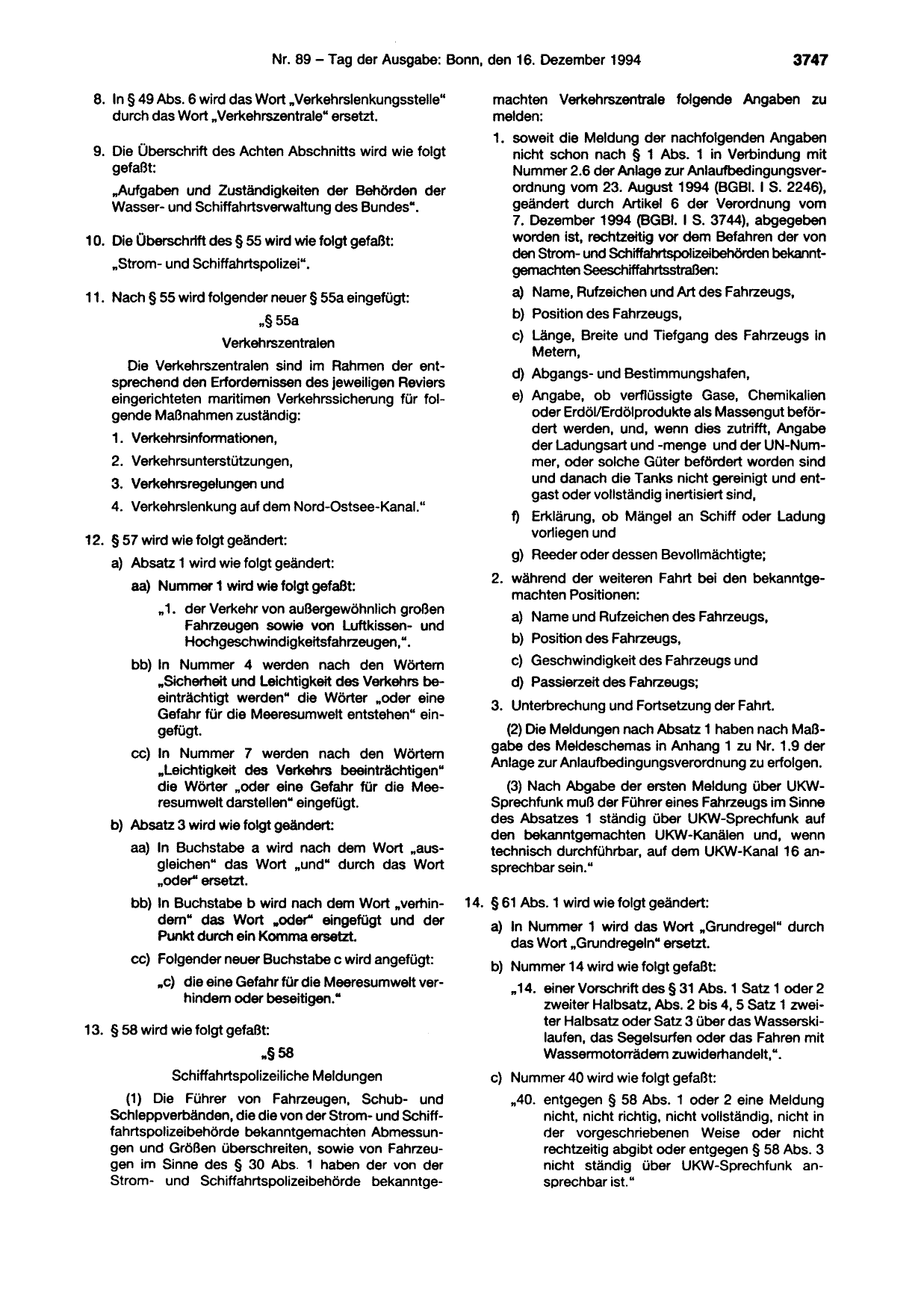 BGBl. 1994, Seite 3747 — Originalseite als Abbildung