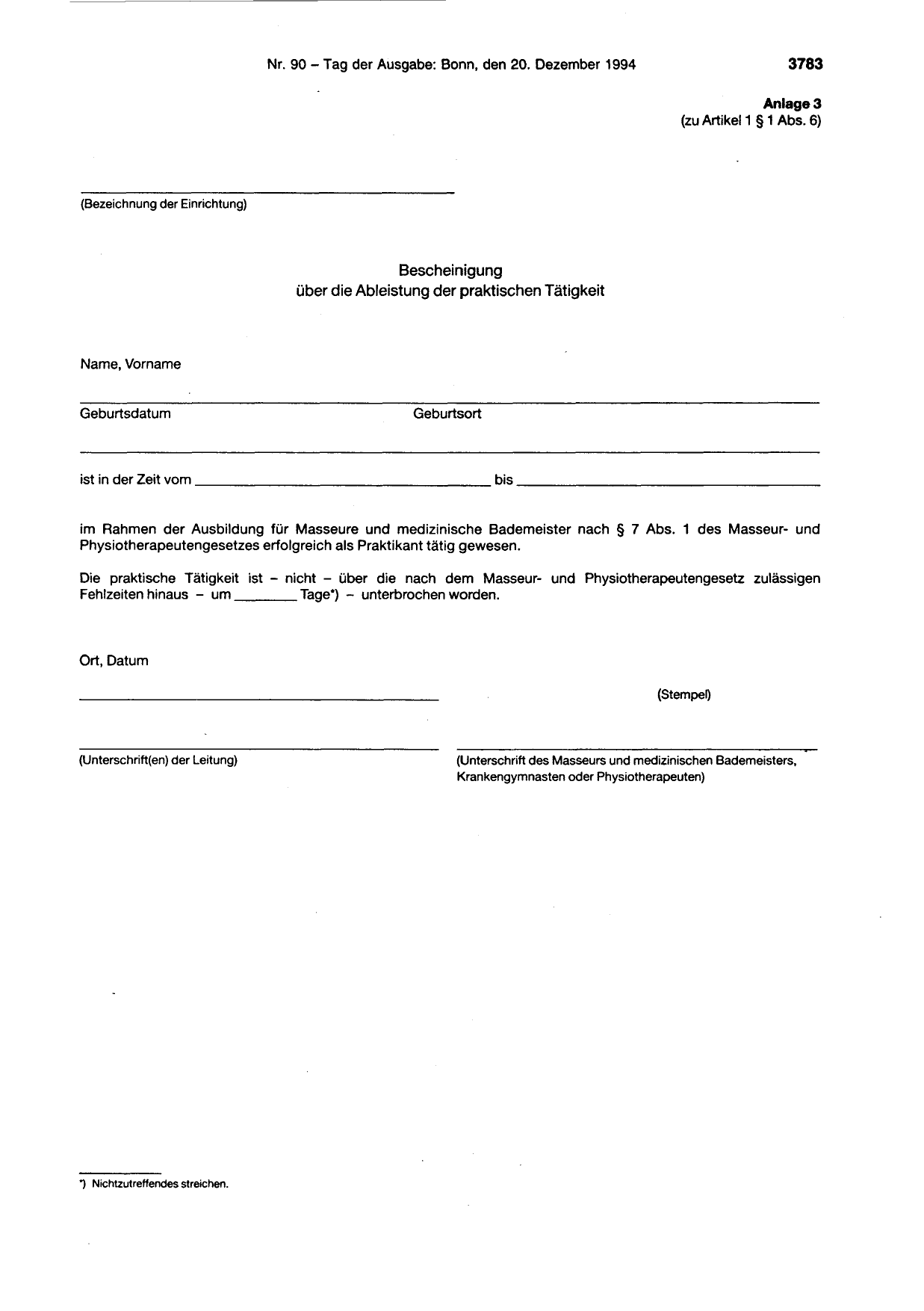 BGBl. 1994, Seite 3783 — Originalseite als Abbildung
