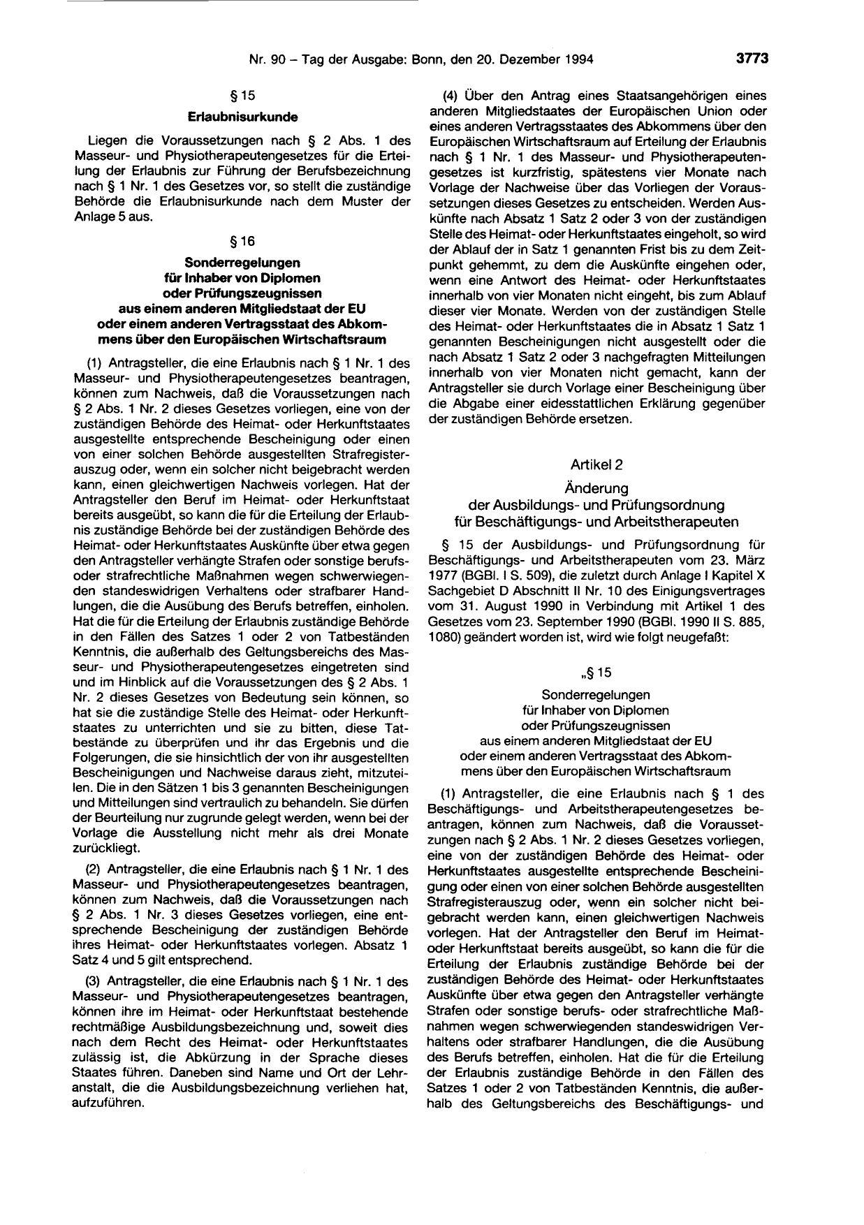BGBl. 1994, Seite 3773 — Originalseite als Abbildung