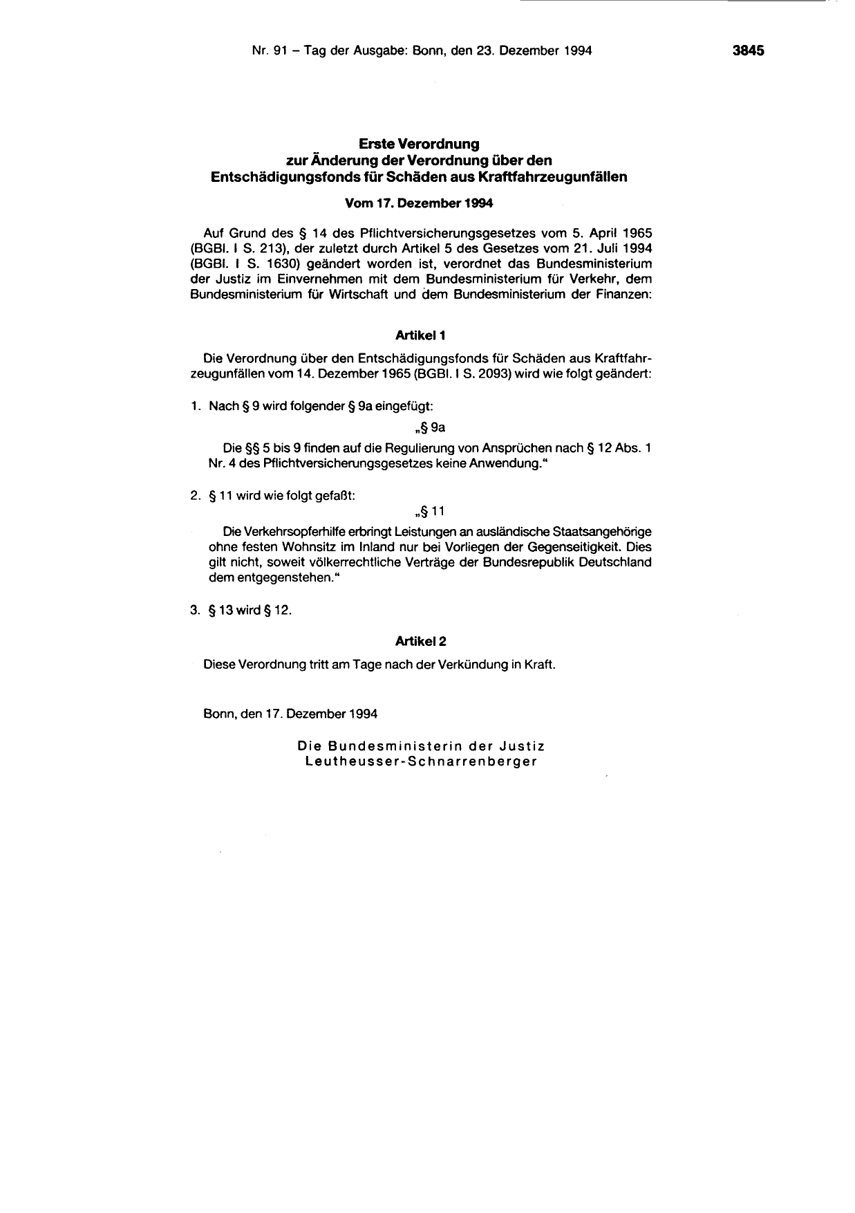 BGBl. 1994, Seite 3845 — Originalseite als Abbildung
