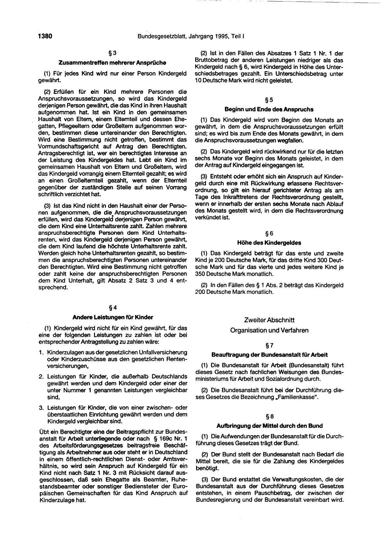 BGBl. 1995, Seite 1380 — Originalseite als Abbildung