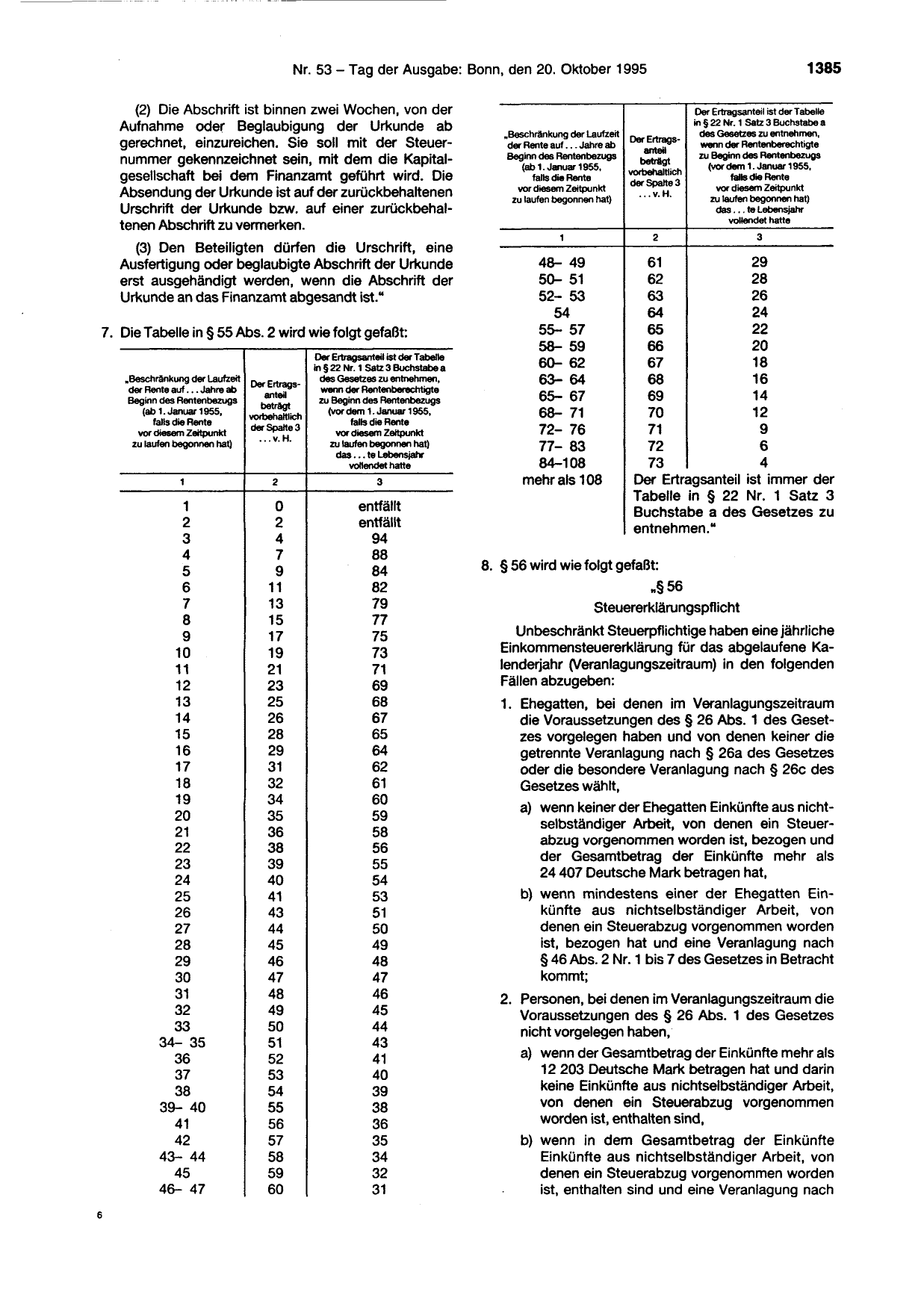 BGBl. 1995, Seite 1385 — Originalseite als Abbildung