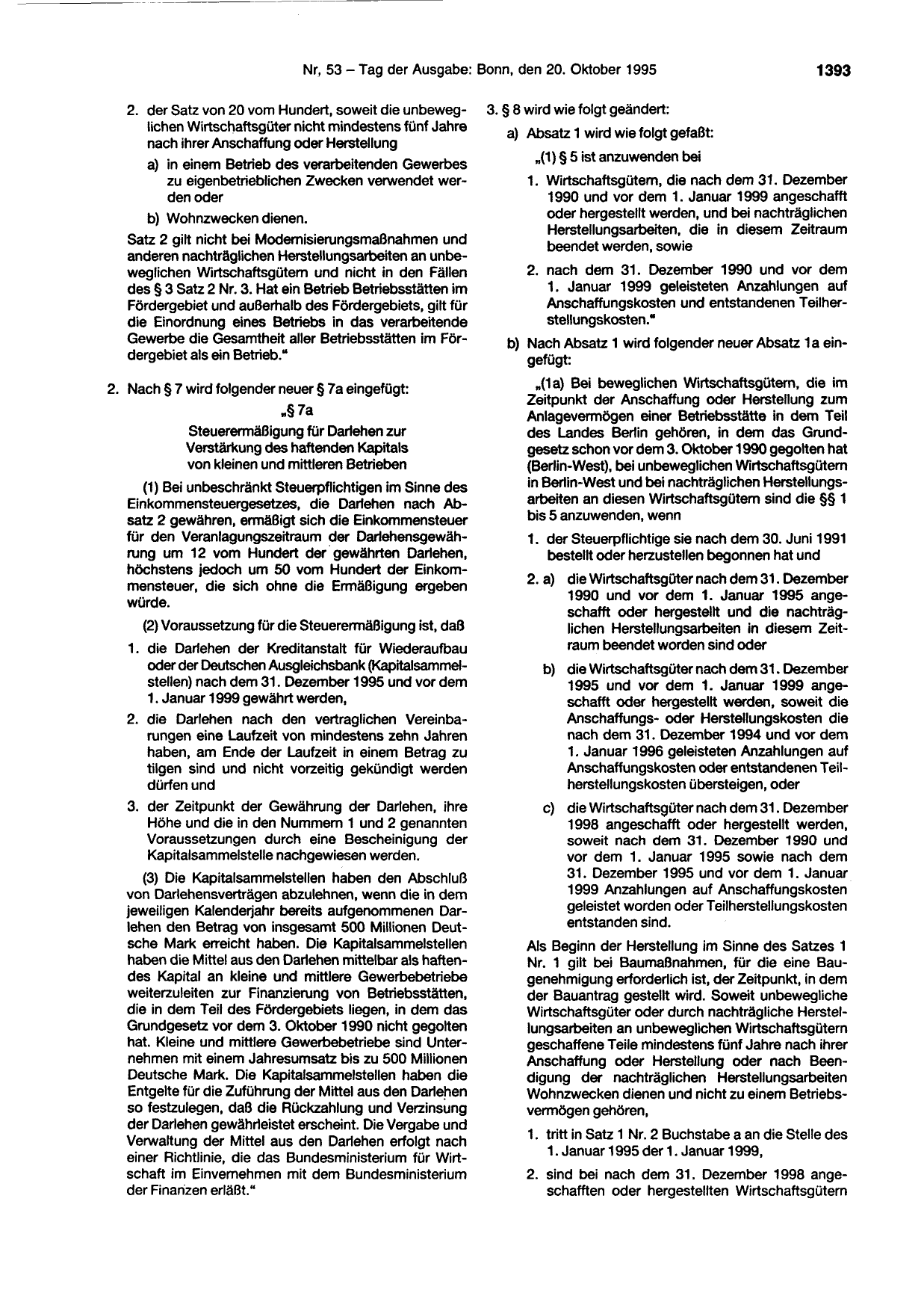 BGBl. 1995, Seite 1393 — Originalseite als Abbildung