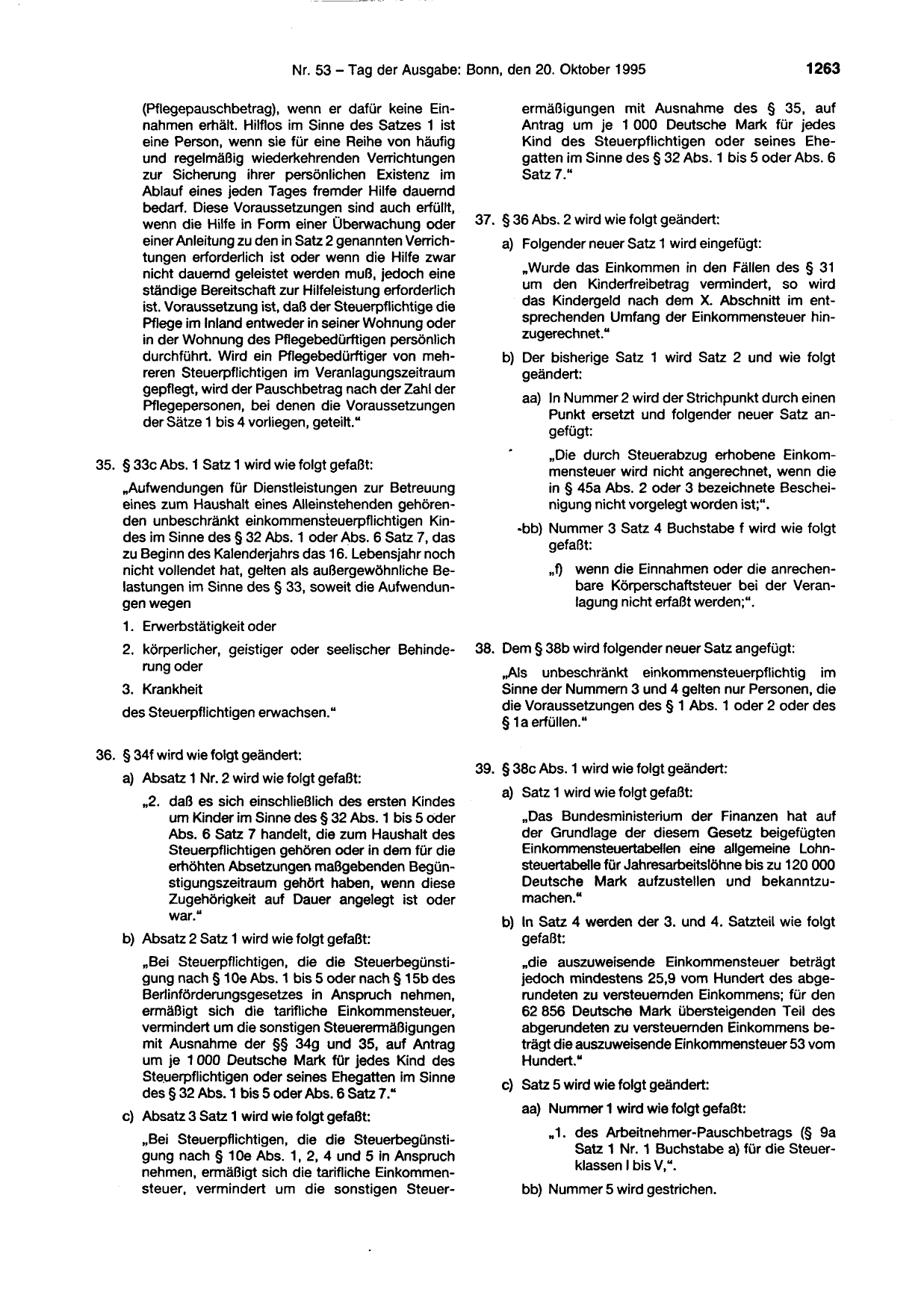 BGBl. 1995, Seite 1263 — Originalseite als Abbildung