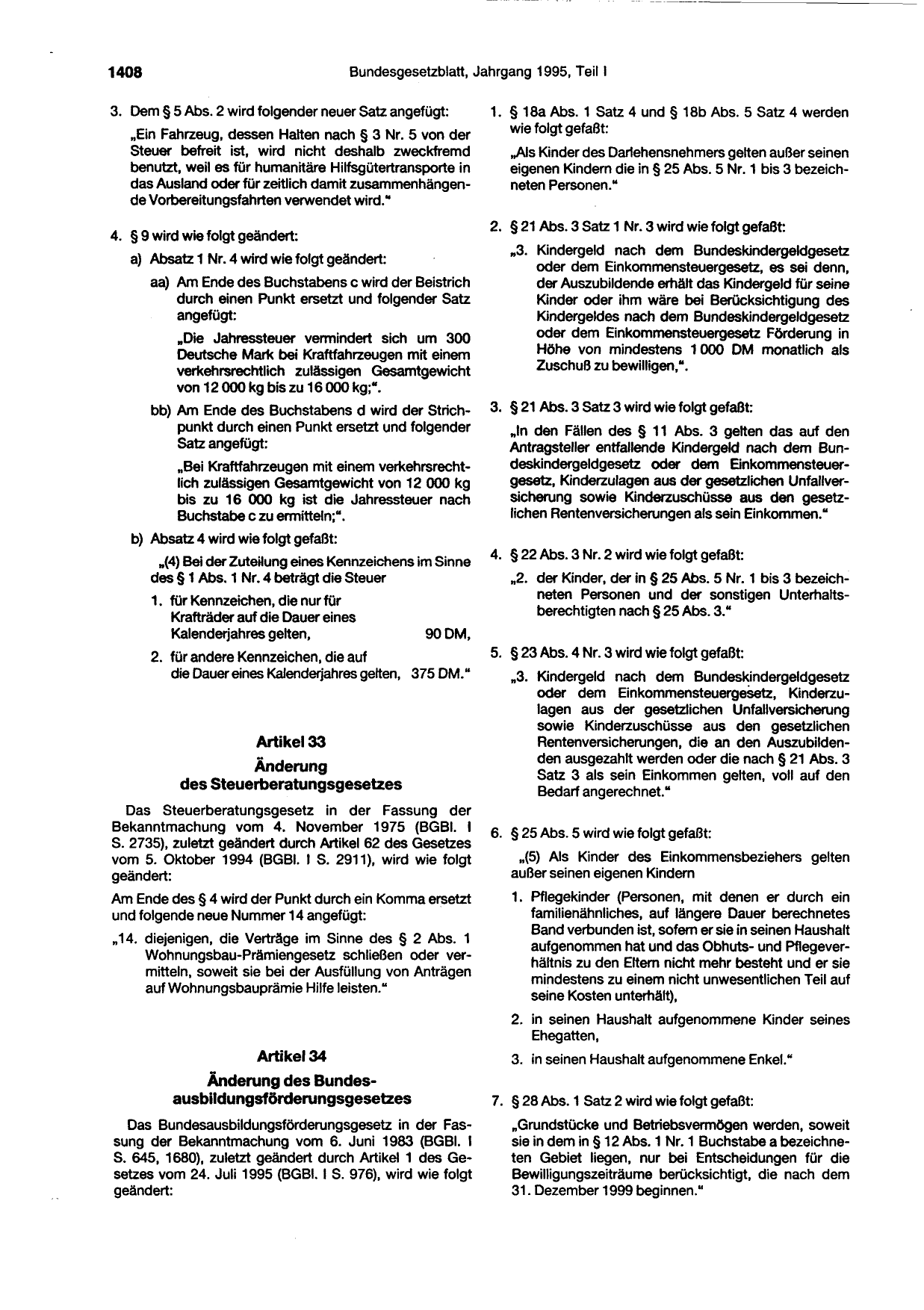 BGBl. 1995, Seite 1408 — Originalseite als Abbildung
