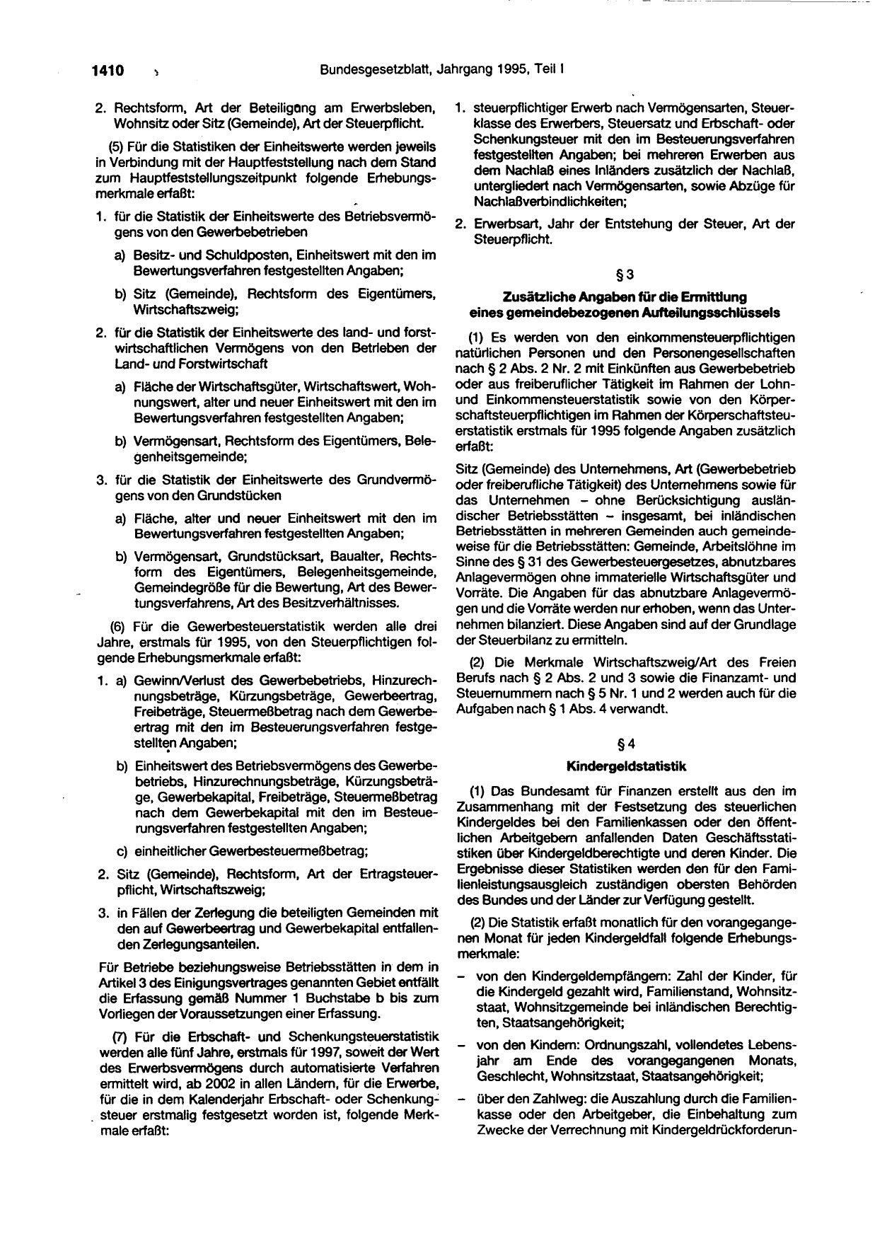 BGBl. 1995, Seite 1410 — Originalseite als Abbildung