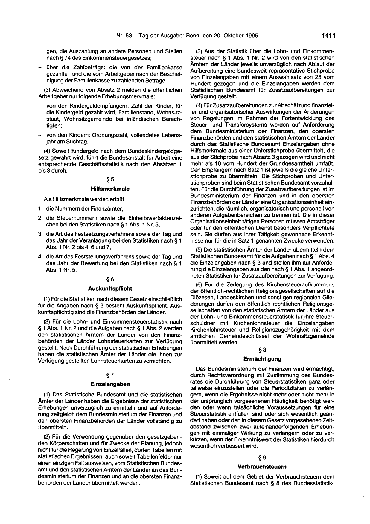 BGBl. 1995, Seite 1411 — Originalseite als Abbildung