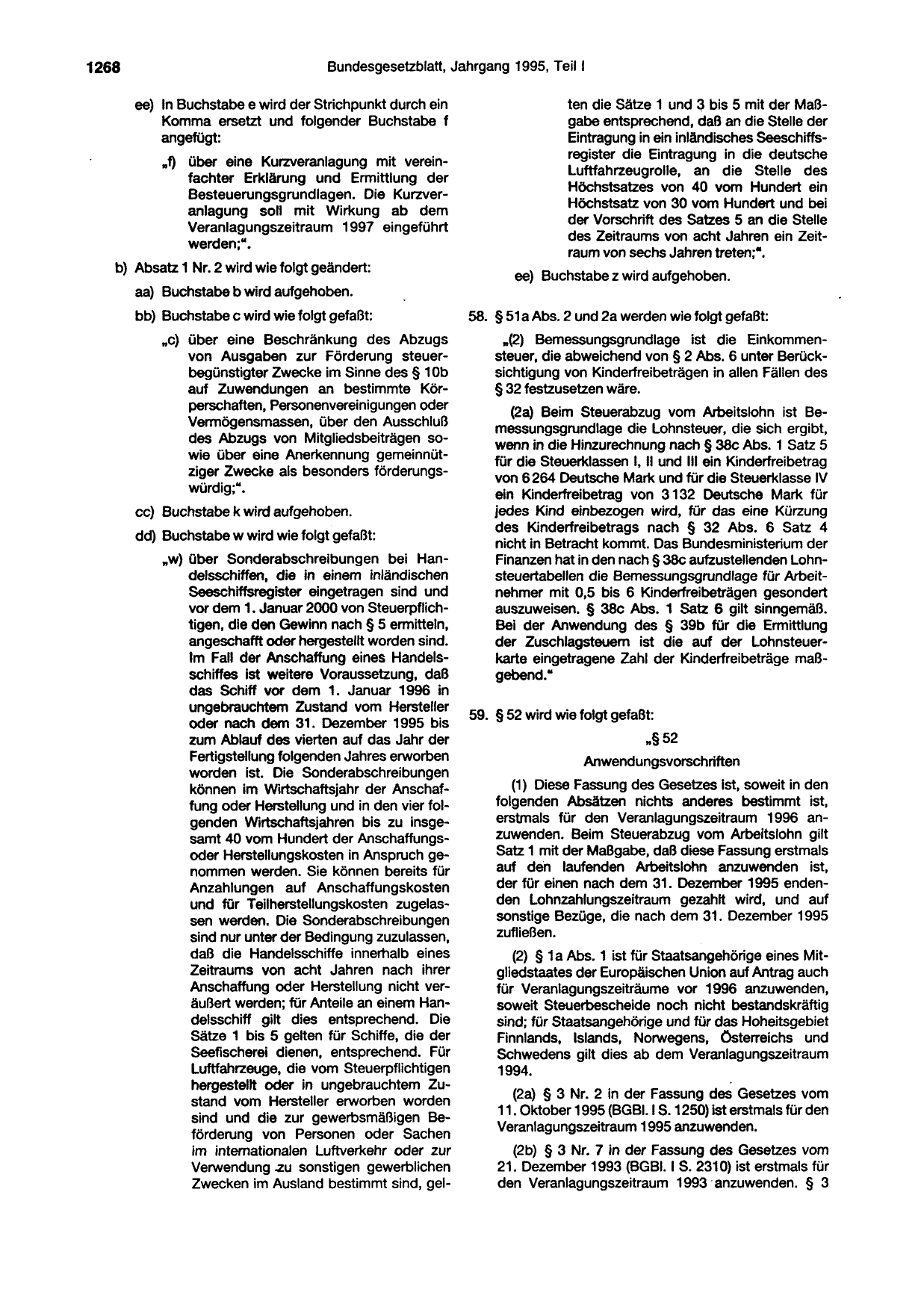 BGBl. 1995, Seite 1268 — Originalseite als Abbildung