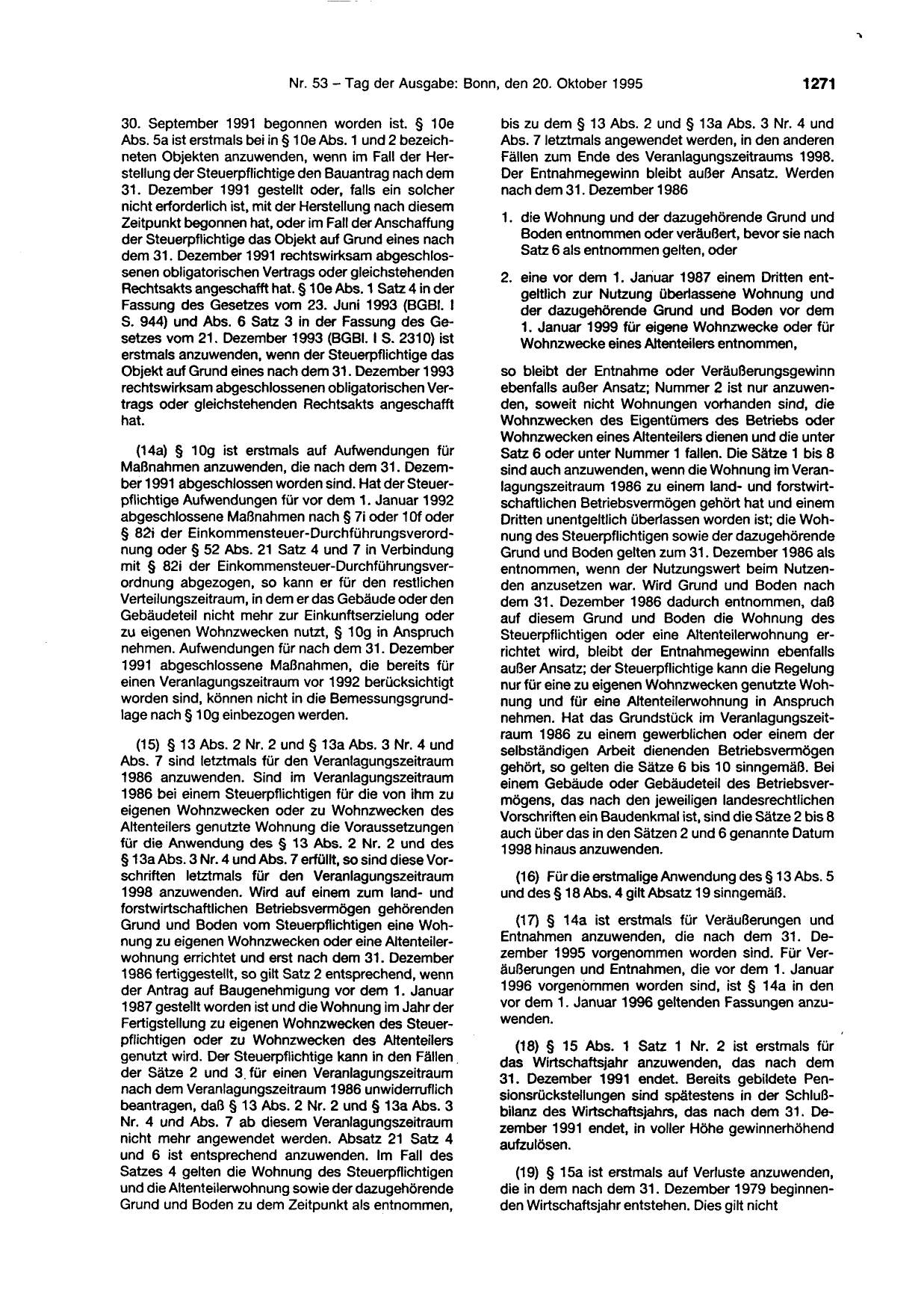 BGBl. 1995, Seite 1271 — Originalseite als Abbildung