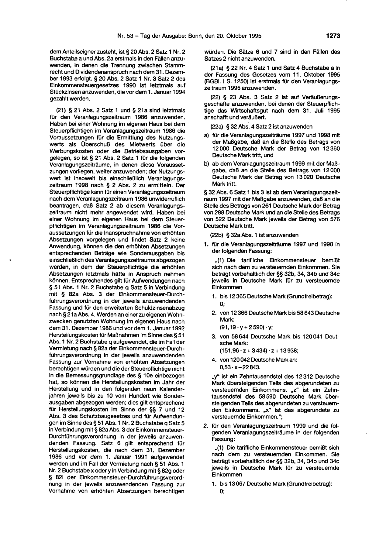 BGBl. 1995, Seite 1273 — Originalseite als Abbildung