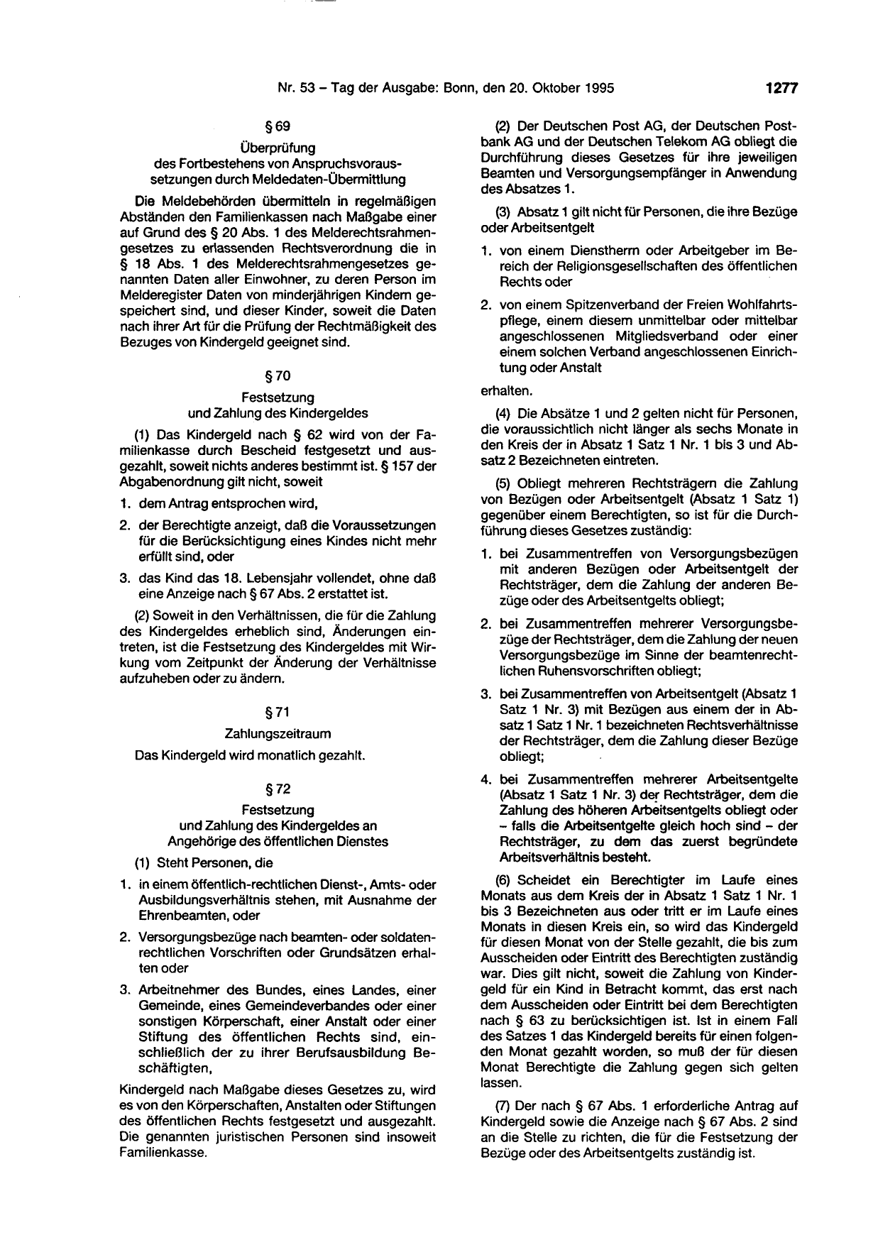 BGBl. 1995, Seite 1277 — Originalseite als Abbildung