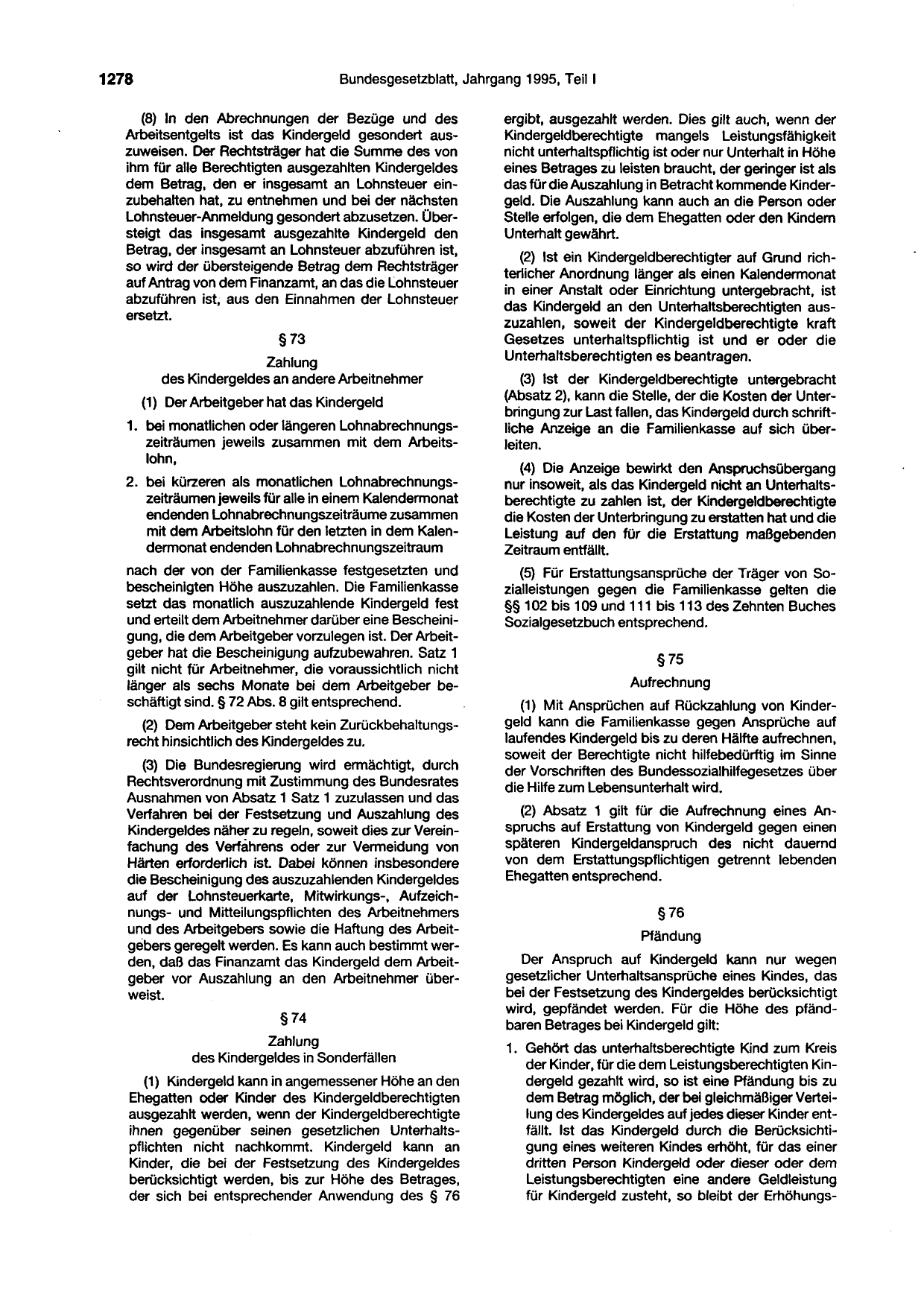 BGBl. 1995, Seite 1278 — Originalseite als Abbildung