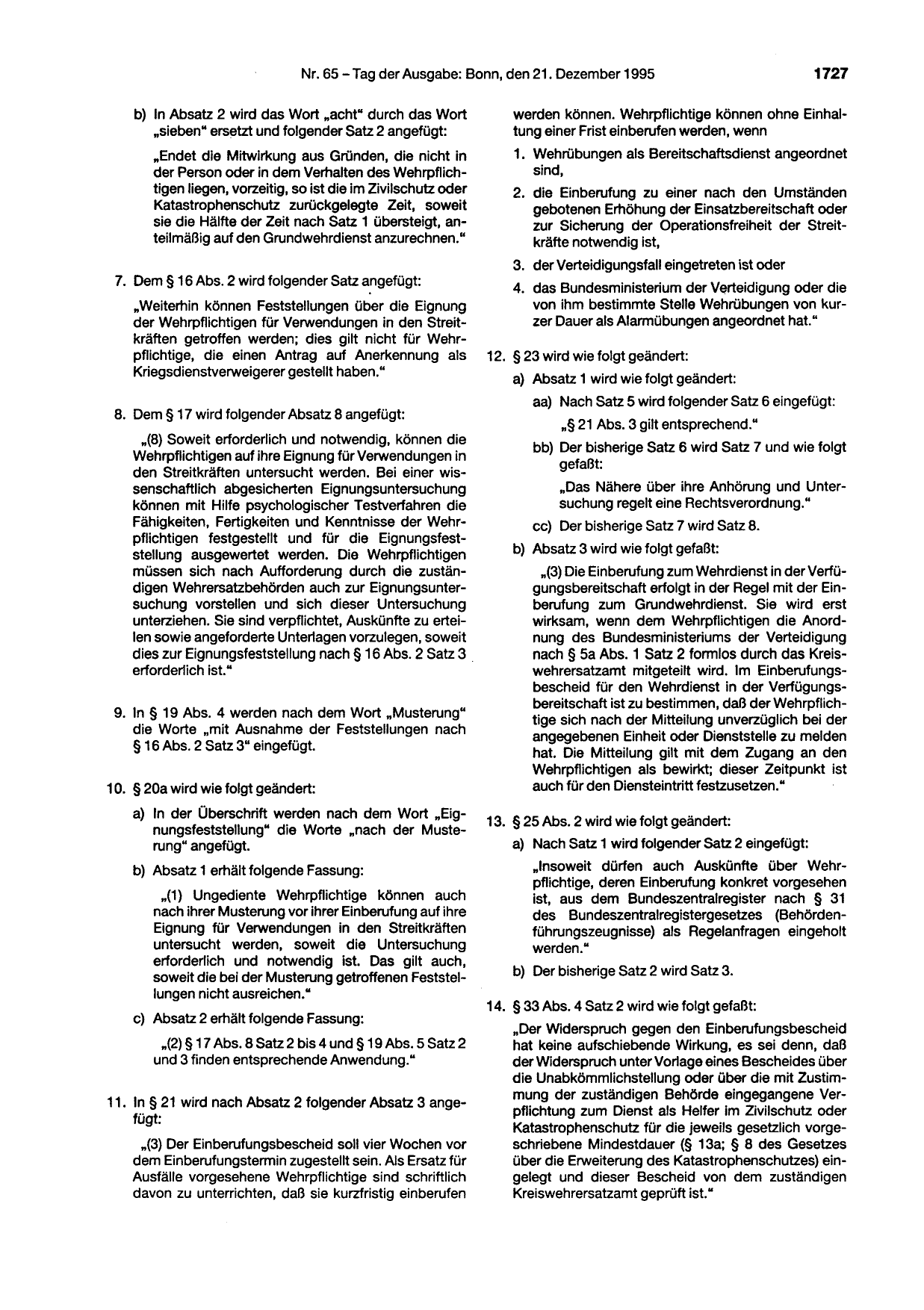 BGBl. 1995, Seite 1727 — Originalseite als Abbildung