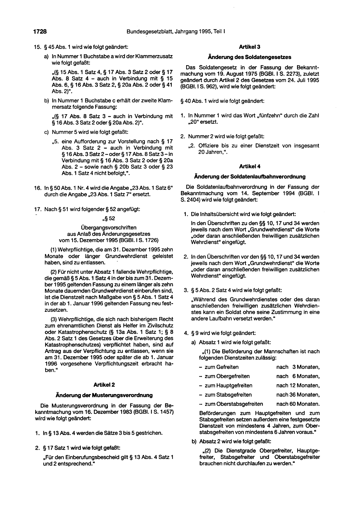 BGBl. 1995, Seite 1728 — Originalseite als Abbildung