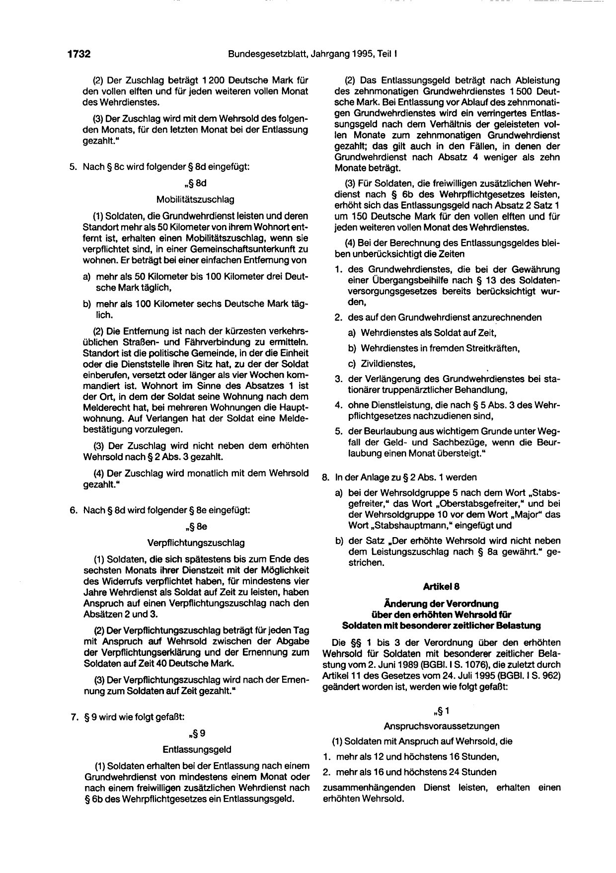 BGBl. 1995, Seite 1732 — Originalseite als Abbildung