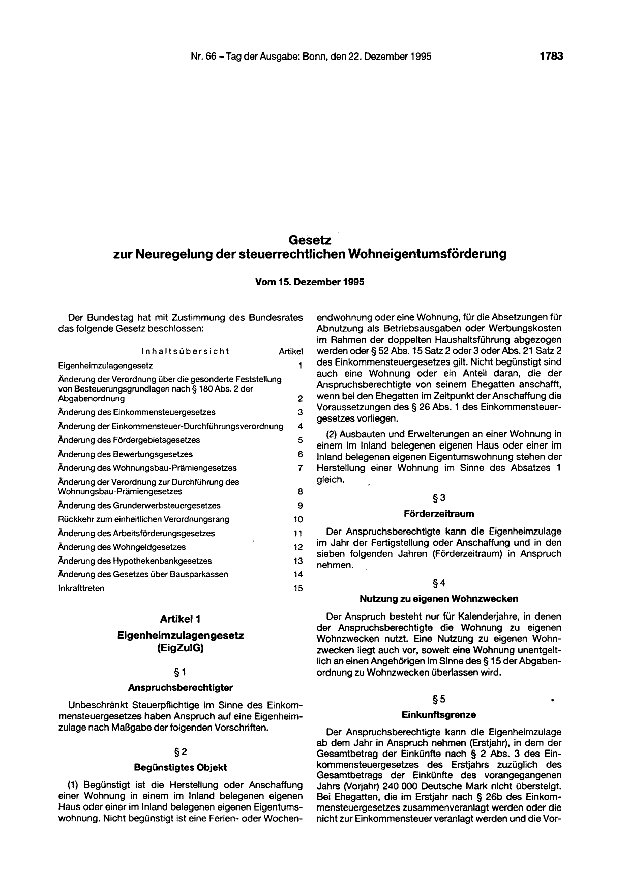 BGBl. 1995, Seite 1783 — Originalseite als Abbildung