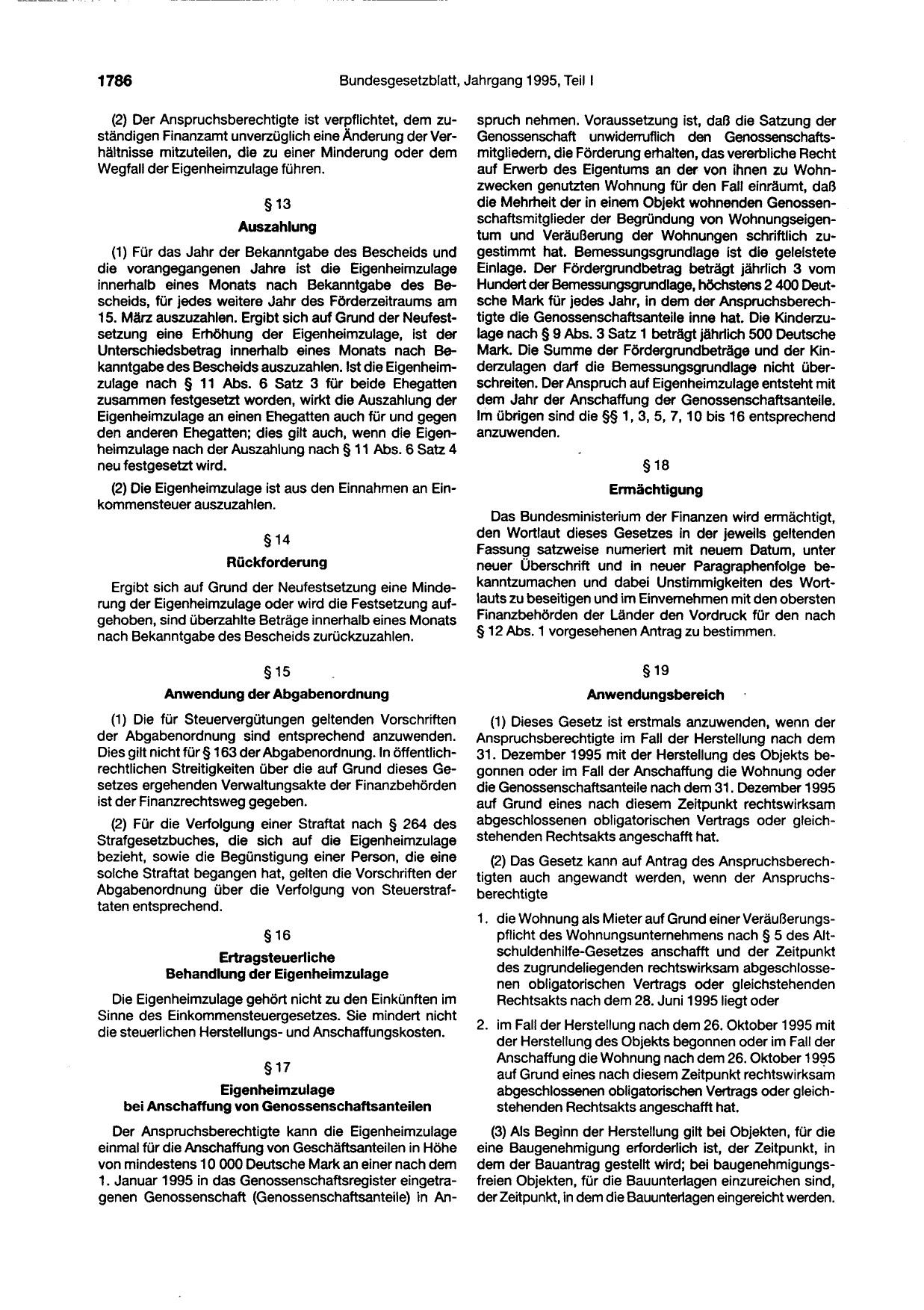 BGBl. 1995, Seite 1786 — Originalseite als Abbildung