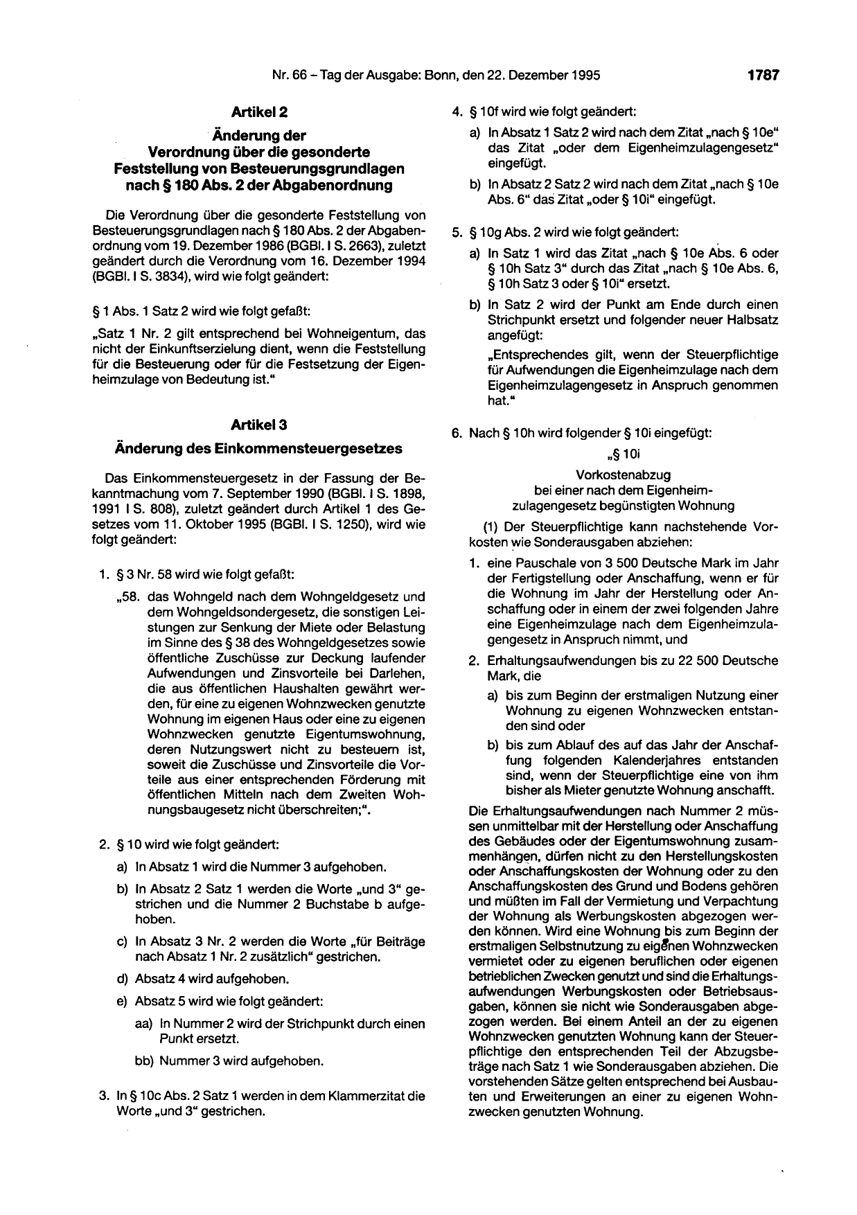 BGBl. 1995, Seite 1787 — Originalseite als Abbildung