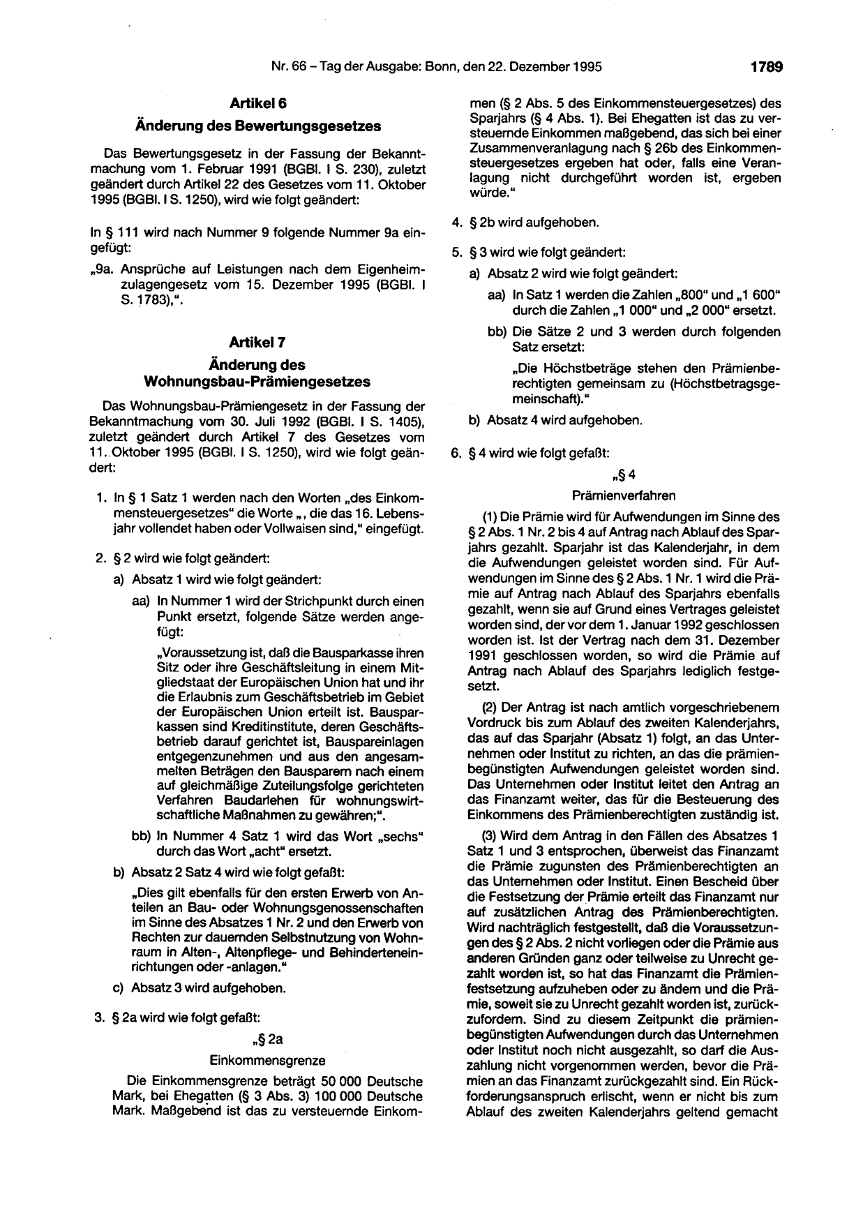 BGBl. 1995, Seite 1789 — Originalseite als Abbildung