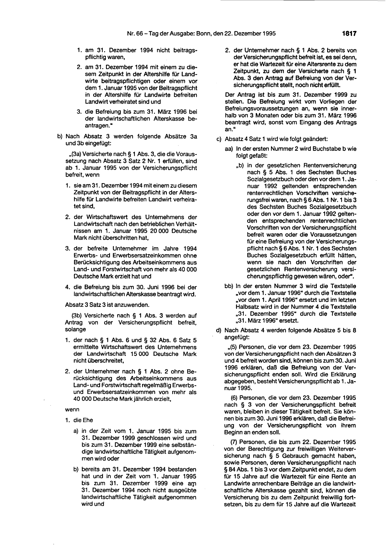 BGBl. 1995, Seite 1817 — Originalseite als Abbildung