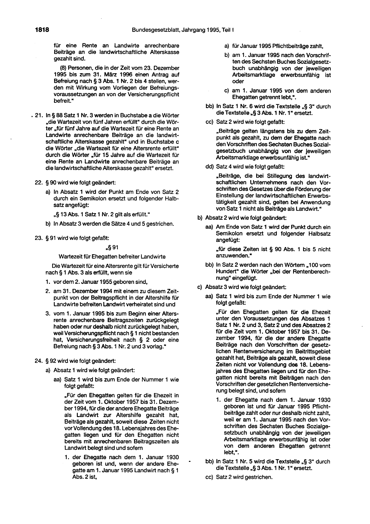 BGBl. 1995, Seite 1818 — Originalseite als Abbildung