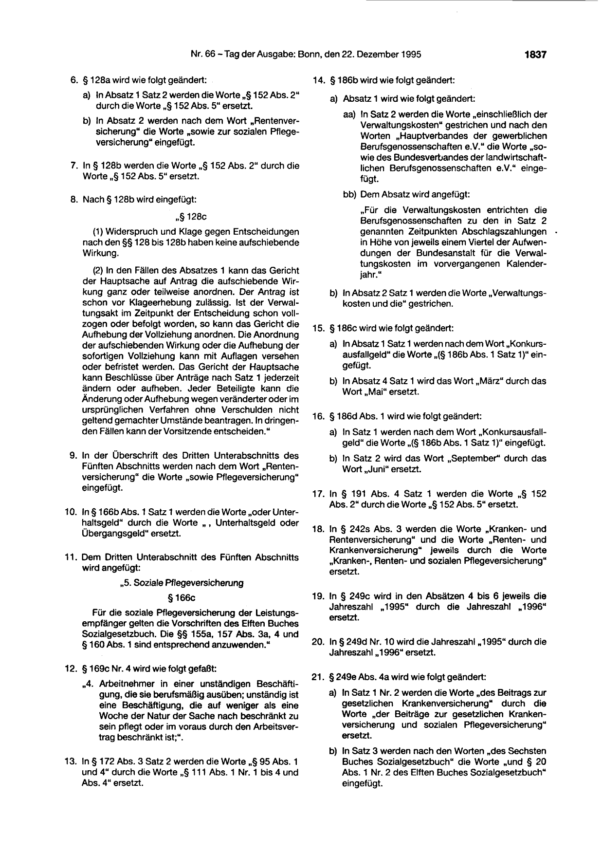 BGBl. 1995, Seite 1837 — Originalseite als Abbildung