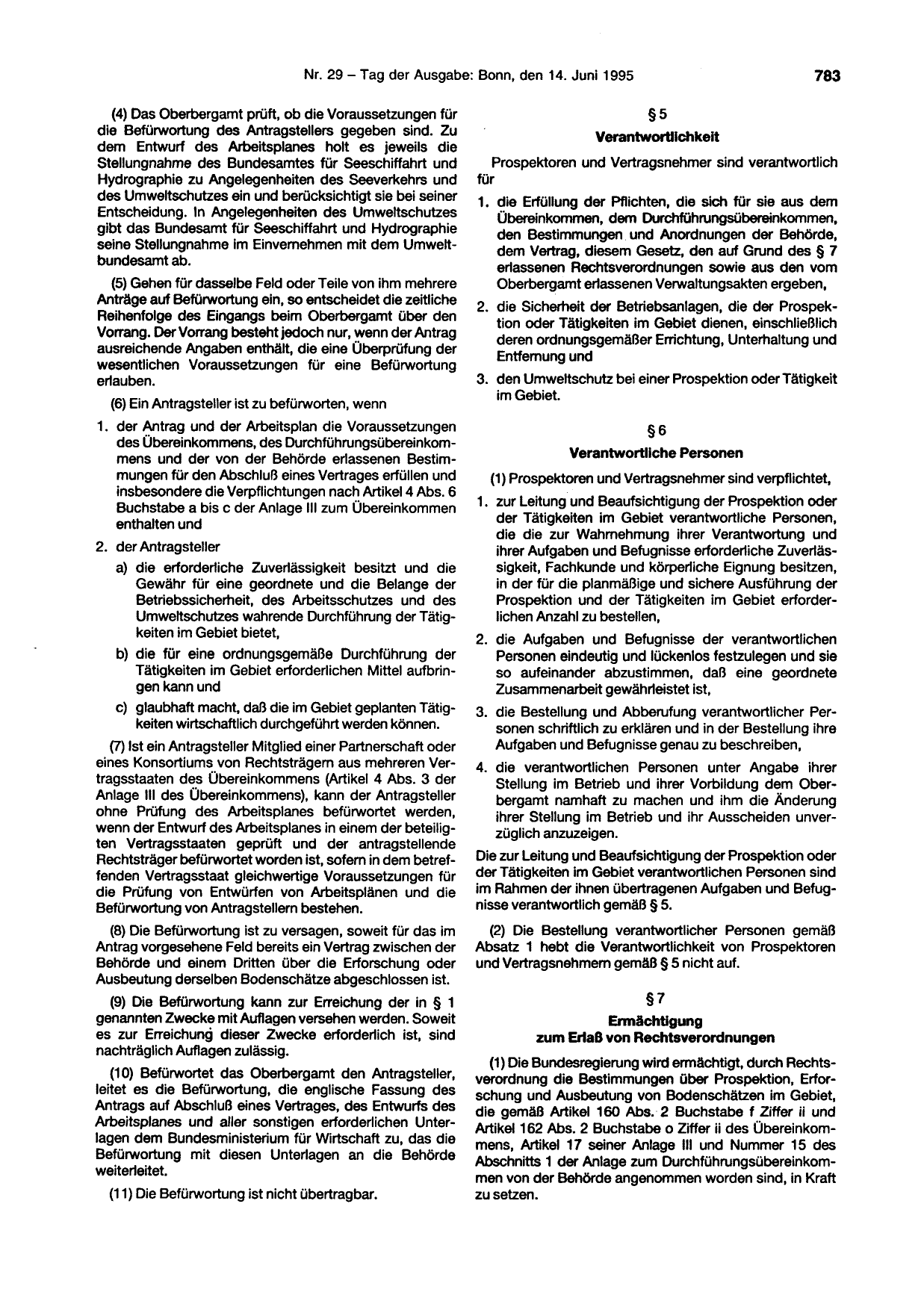 BGBl. 1995, Seite 783 — Originalseite als Abbildung