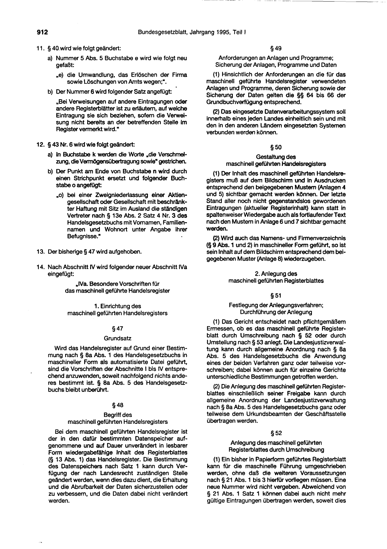 BGBl. 1995, Seite 912 — Originalseite als Abbildung