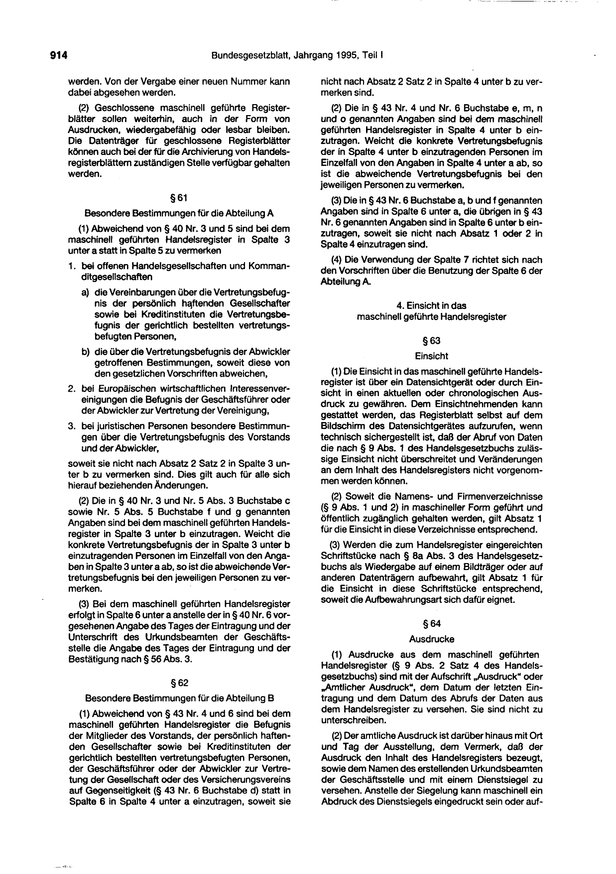 BGBl. 1995, Seite 914 — Originalseite als Abbildung
