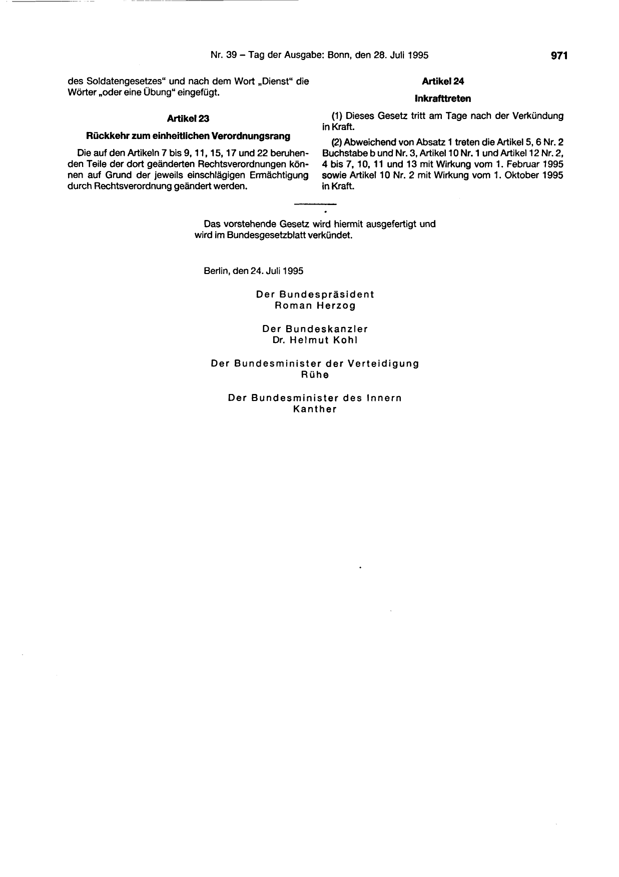 BGBl. 1995 — Originalseite als Abbildung