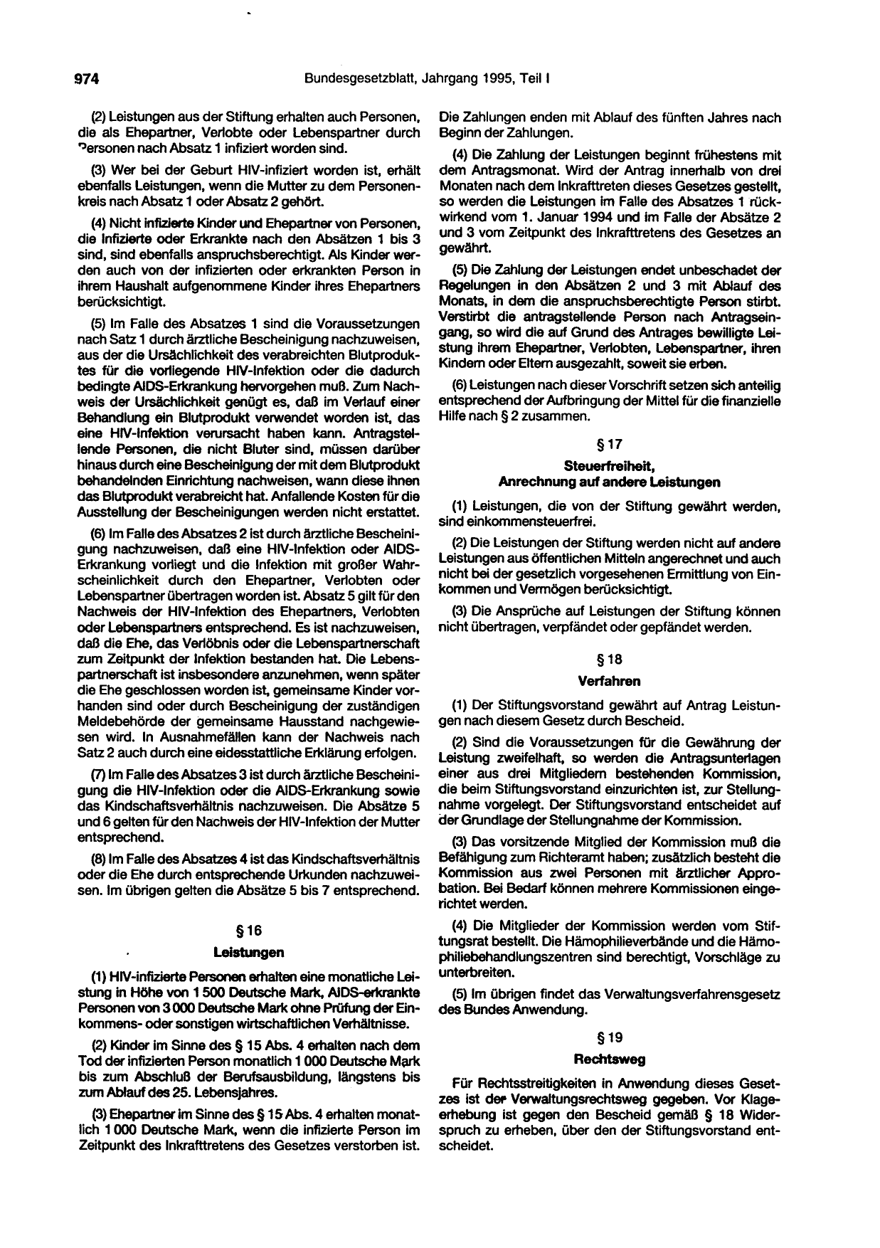 BGBl. 1995 — Originalseite als Abbildung