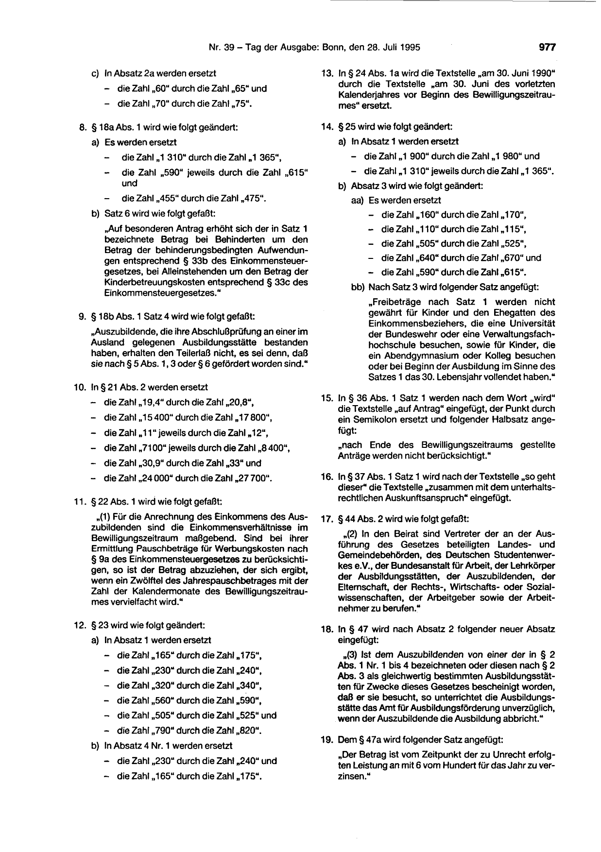 BGBl. 1995 — Originalseite als Abbildung